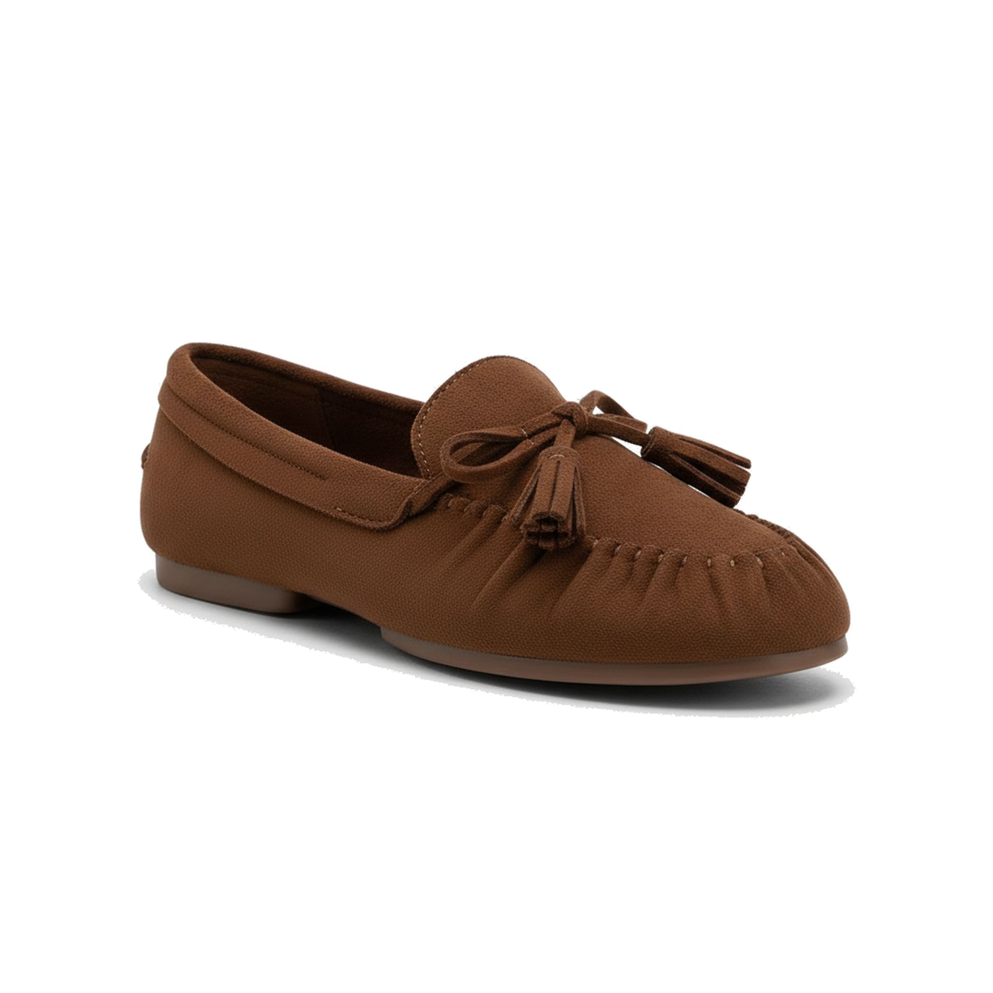 OZABI Ozabi mocassins femme bobo chic nœud pampilles daim synthétique. Coloris disponibles : Marron