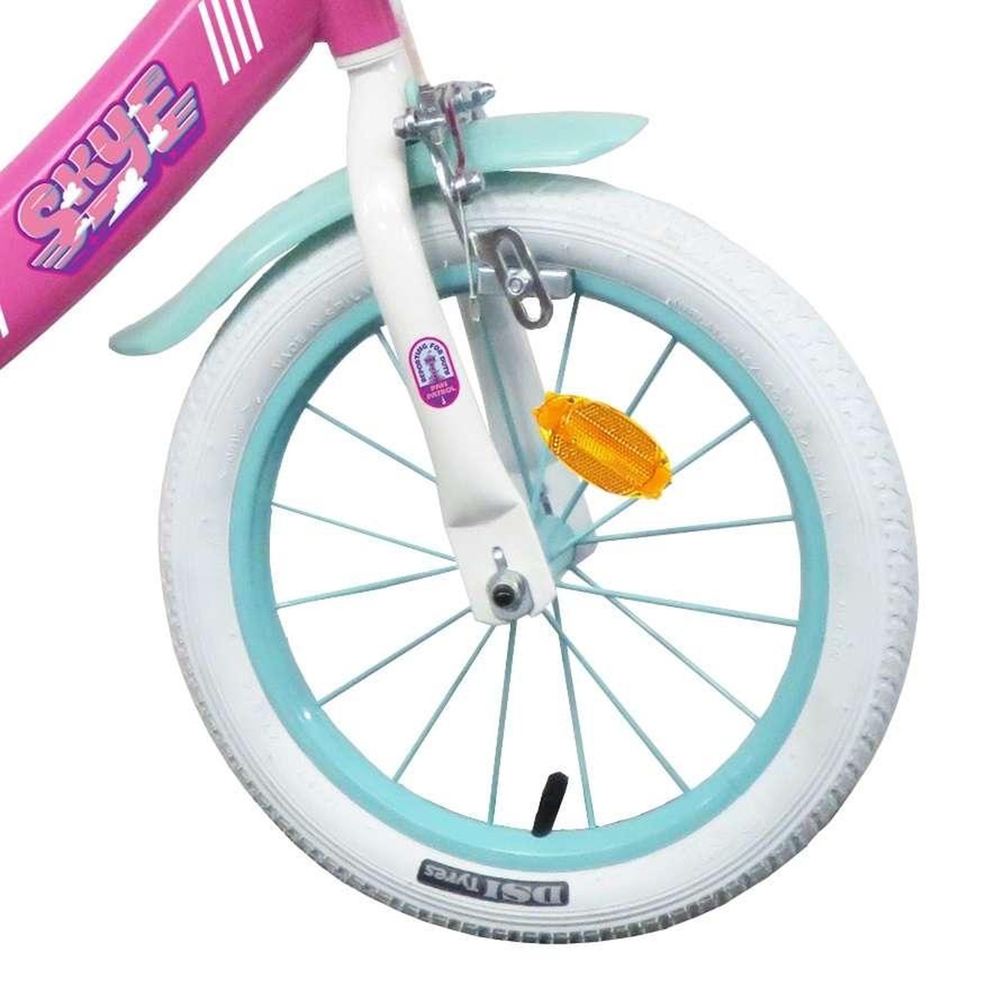 Voir la diapositive 4 : Nickelodeon Vélo enfant - Modèle 14'' Pat Patrouille à l'effigie de Stella pour enfant de 95/110 cm avec stabilisateurs - Panier avant - Porte poupée arrière - 2 freins