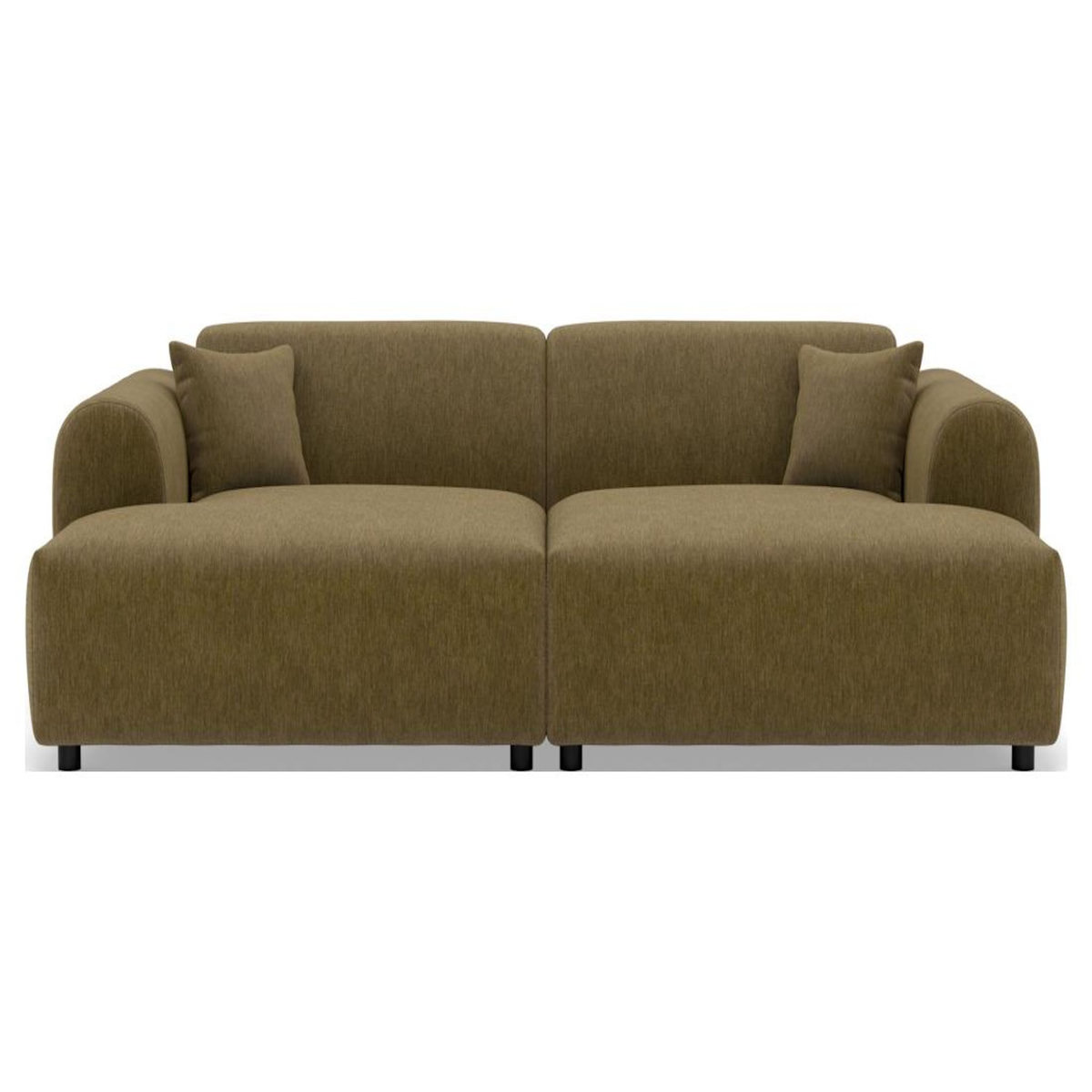 LISA DESIGN Aumance - canapé droit 4 places avec double méridienne assise profonde en velours texturé