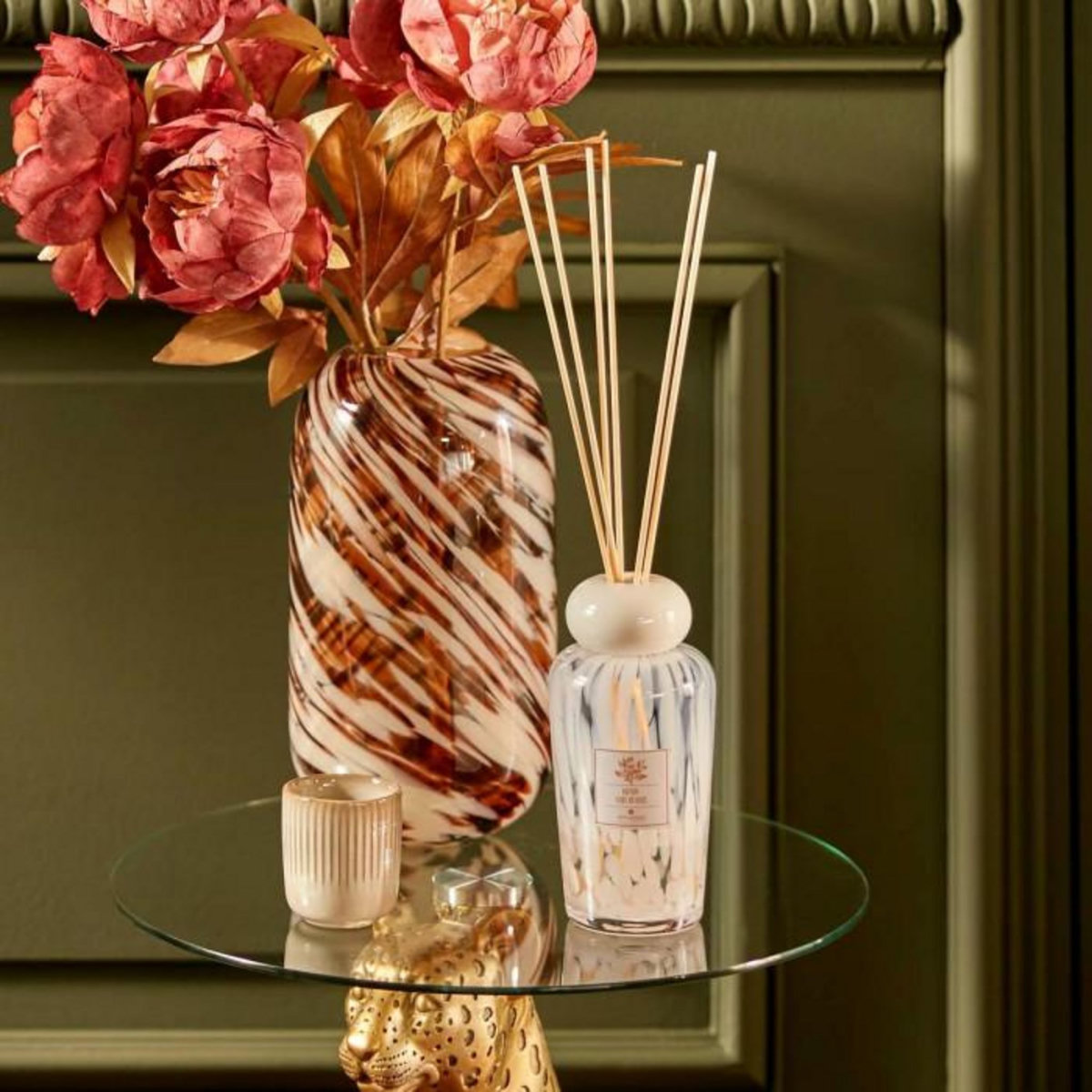 ATMOSPHERA Diffuseur de Parfum en Verre  Belli  2L Fleur de Lotus