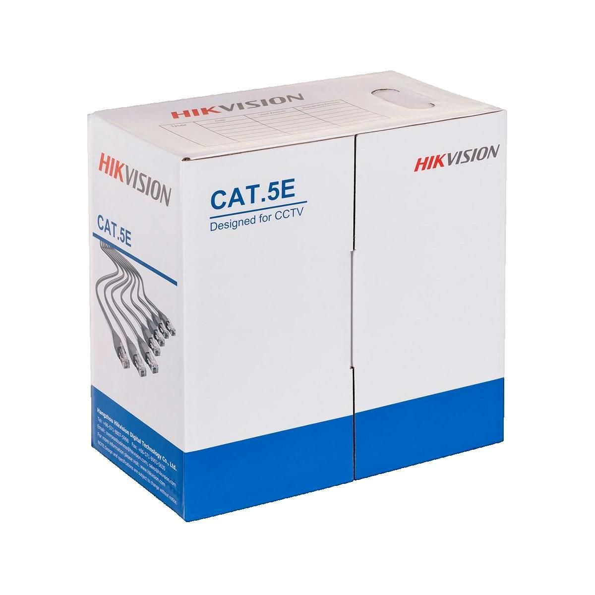 HIKVISION Câble réseau Hikvision DS-PL-5E gris 305 m Catégorie 5e