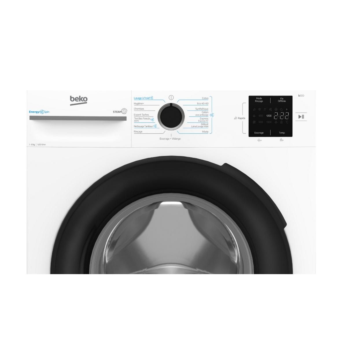 Beko Lave-linge hublot 8kg 1200 tours/min - BM3WFT38211B