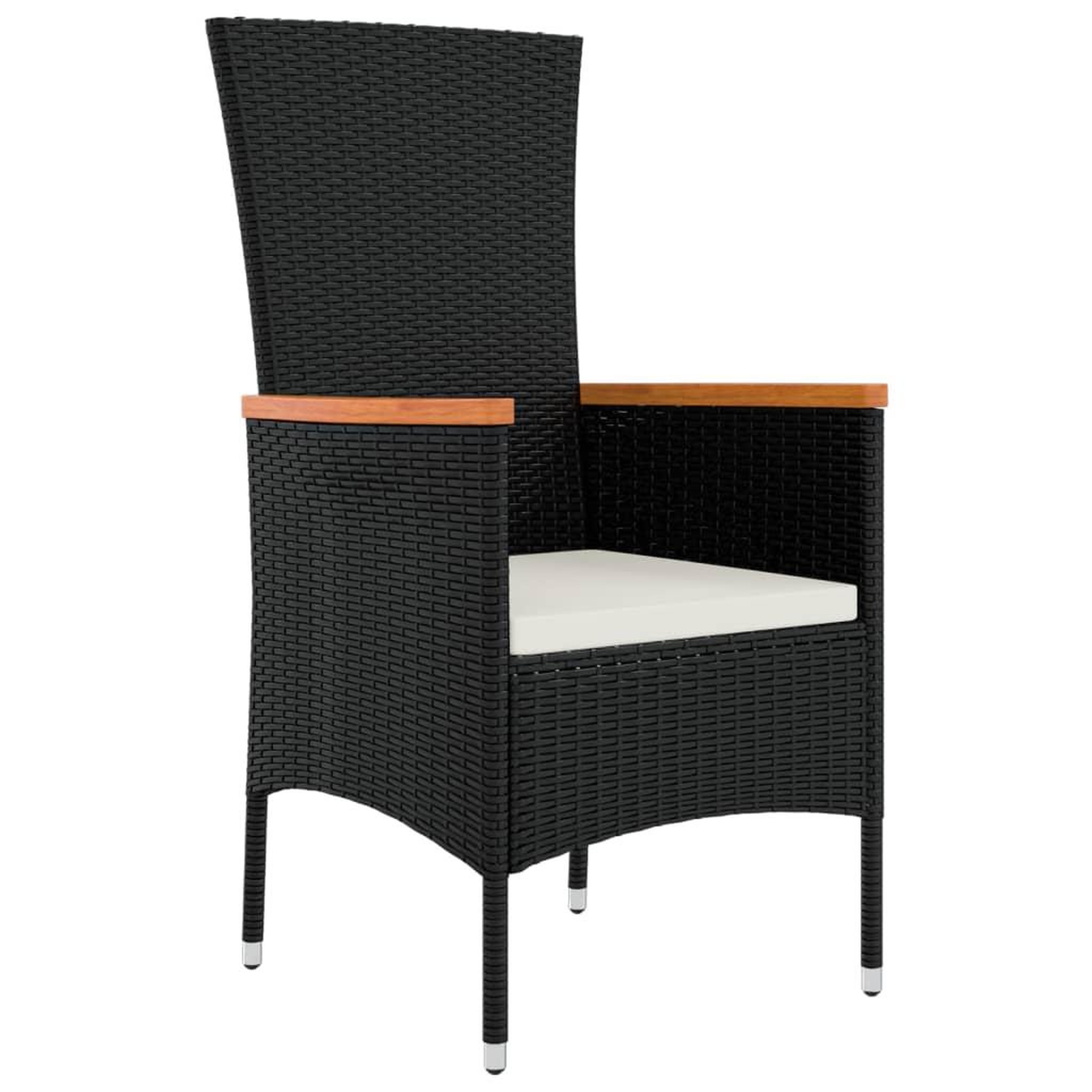 Voir la diapositive 3 : VIDAXL Chaises de jardin lot de 2 avec coussins Resine tressee Noir