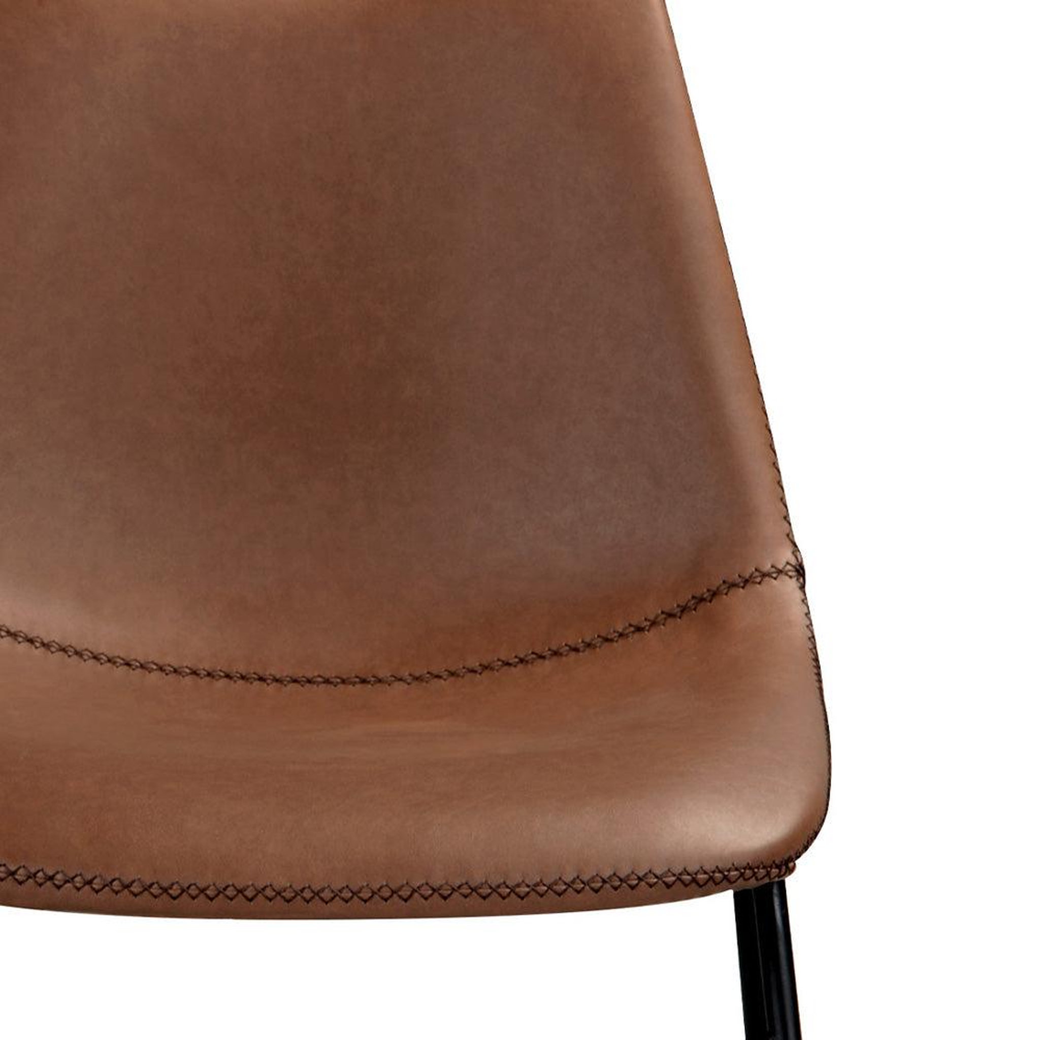 Voir la diapositive 6 : MAISON PAVANE Lot de 2 chaises en cuir synthétique marron-gaspard