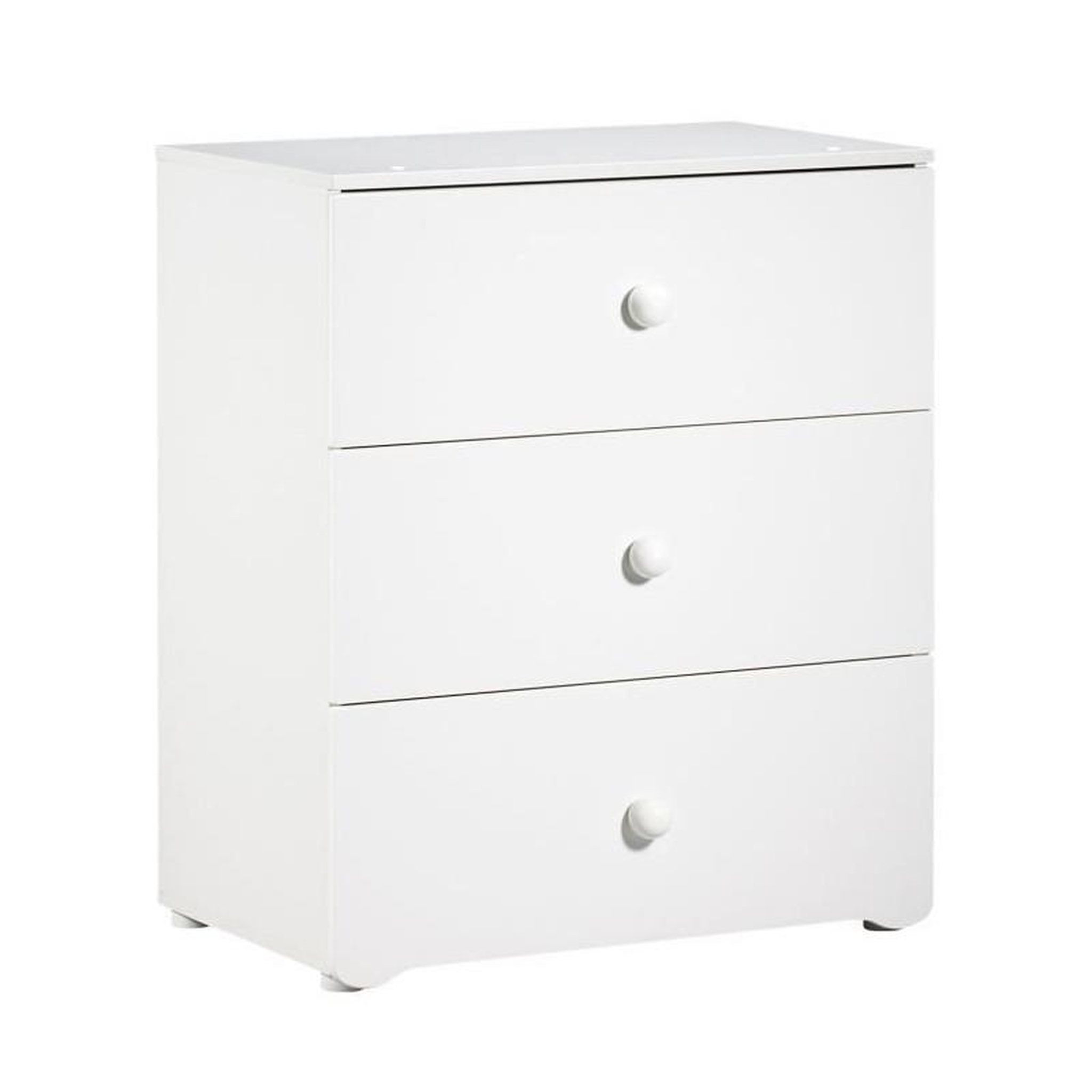 Voir la diapositive 2 : BABY PRICE BABY PRICE New Basic Commode a langer 3 tiroirs - Boutons boule blancs
