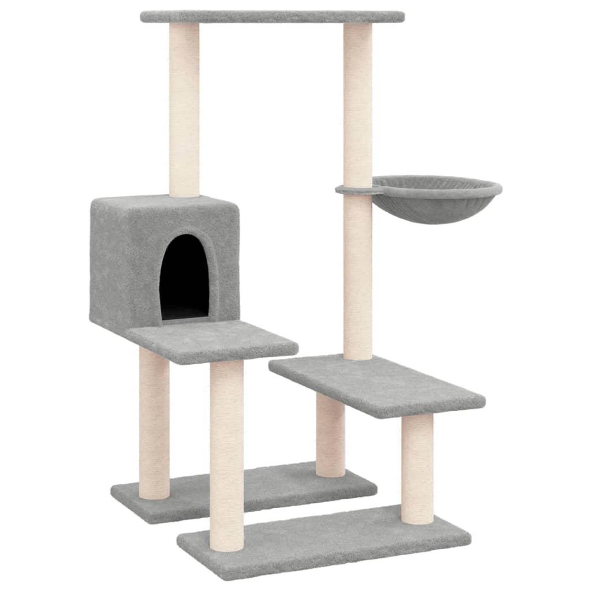 Voir la diapositive 2 : VIDAXL Arbre a chat avec griffoirs en sisal Gris clair 94,5 cm