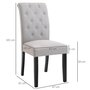 HOMCOM Lot de 2 chaises de salle à manger grand confort pieds en bois lin 47 x 61 x 101 cm gris clair