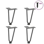 VIDAXL Pieds de table en forme d'epingle a cheveux 4 pcs anthracite