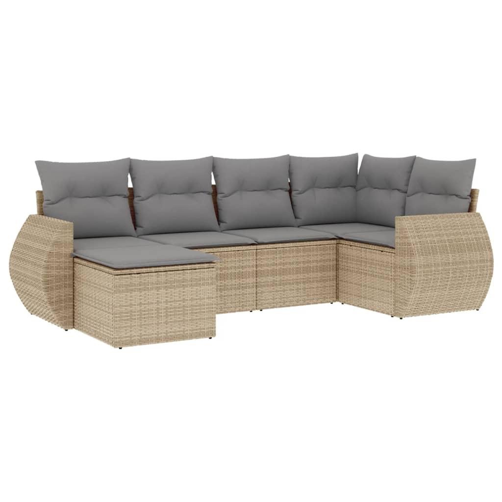 Voir la diapositive 2 : VIDAXL Salon de jardin avec coussins 6 pcs beige resine tressee