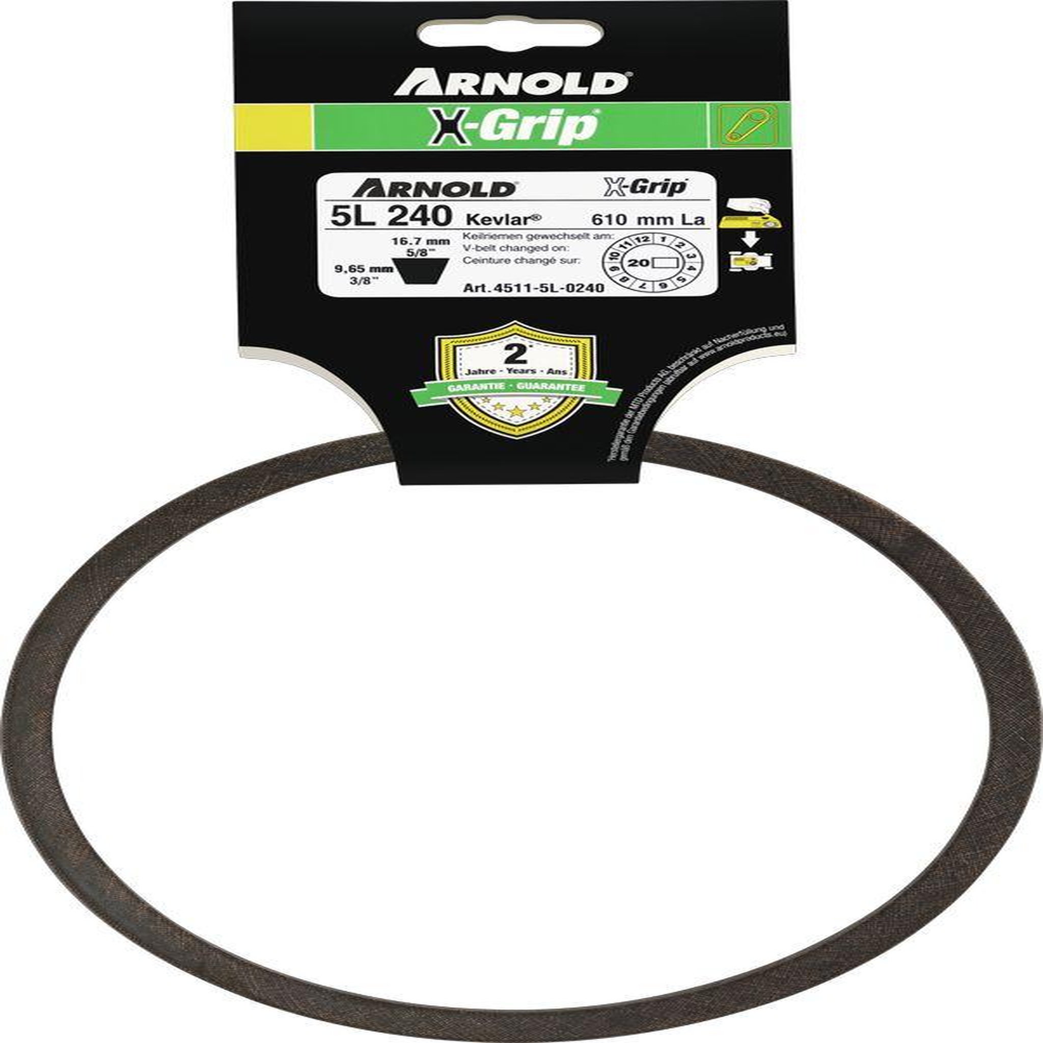 ARNOLD Courroie trapézoïdale x-grip v de type 5l240