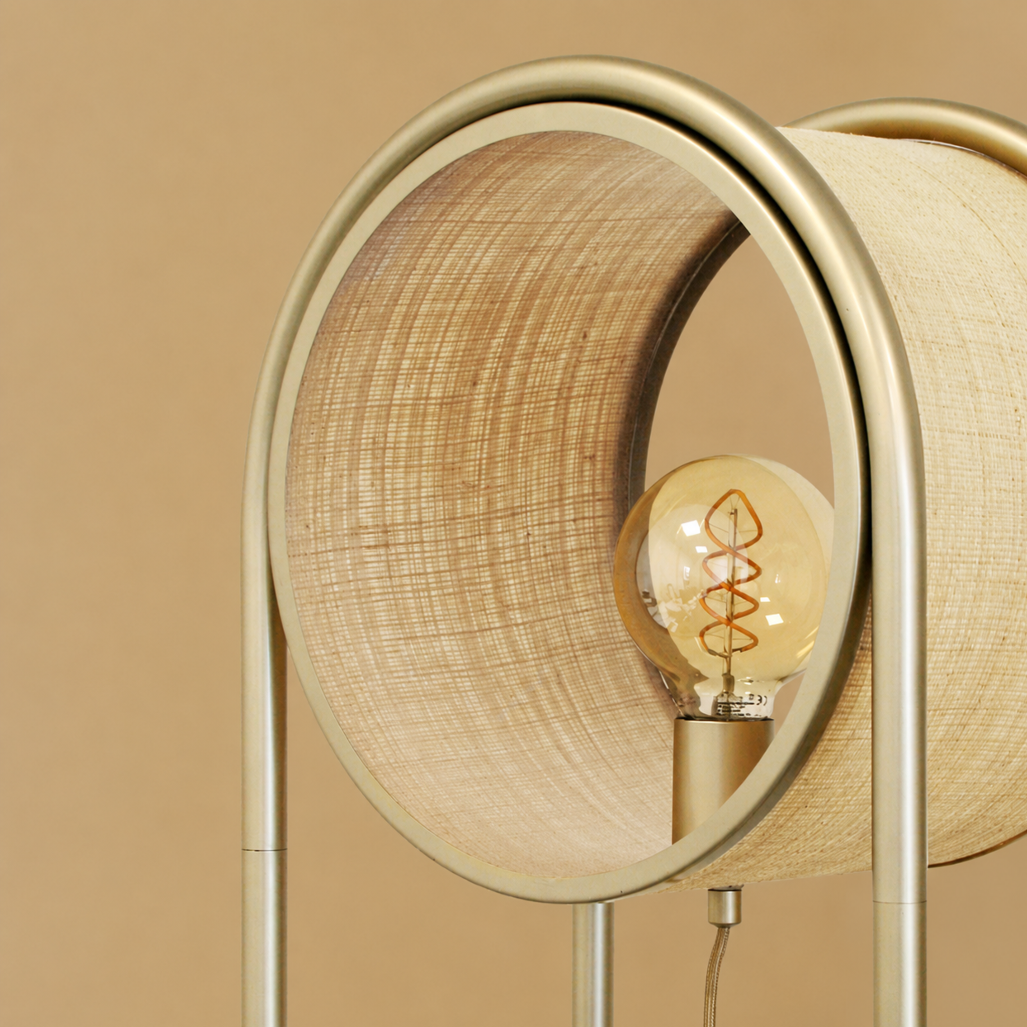 Voir la diapositive 3 : MAISON PAVANE Lampe à poser en fibre naturelle-Bob