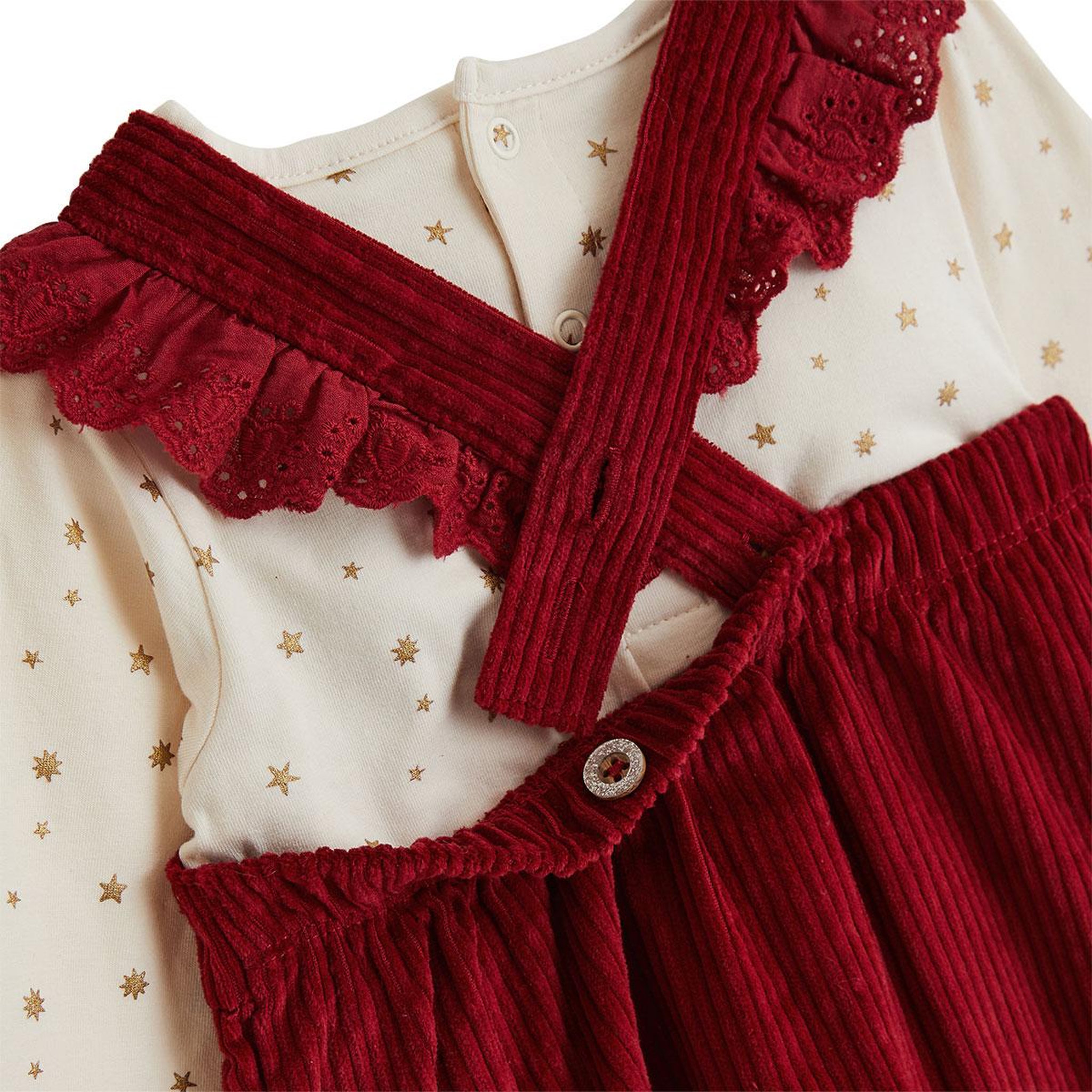 Voir la diapositive 4 : PETIT BEGUIN Ensemble bébé robe en velours côtelé et t-shirt Grace