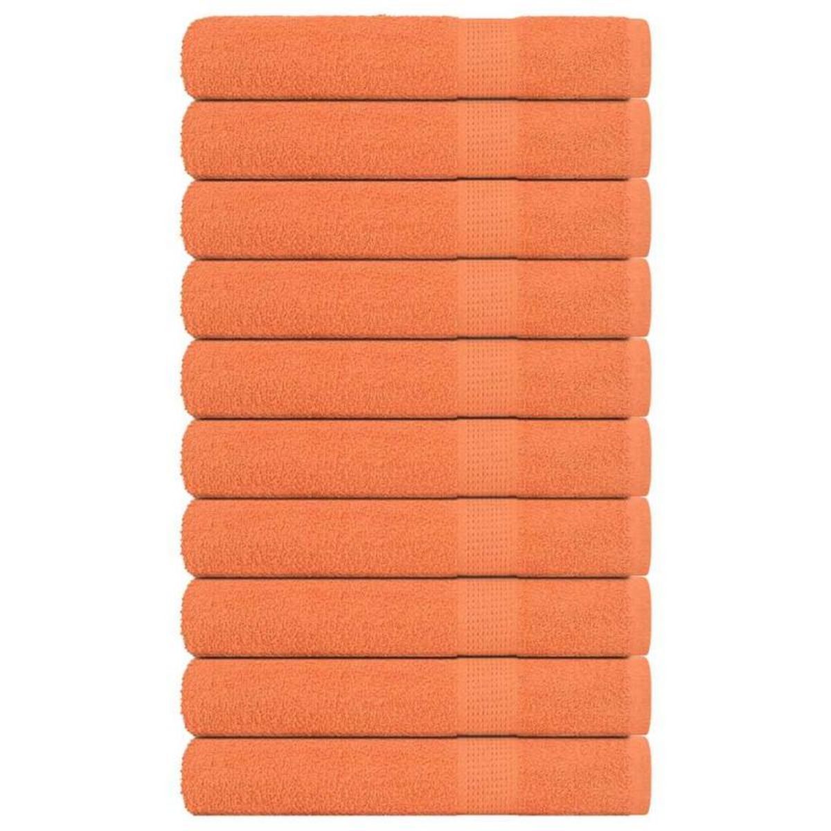 VIDAXL Serviettes 10 pcs orange 100x200 cm 360 g m² 100% coton
