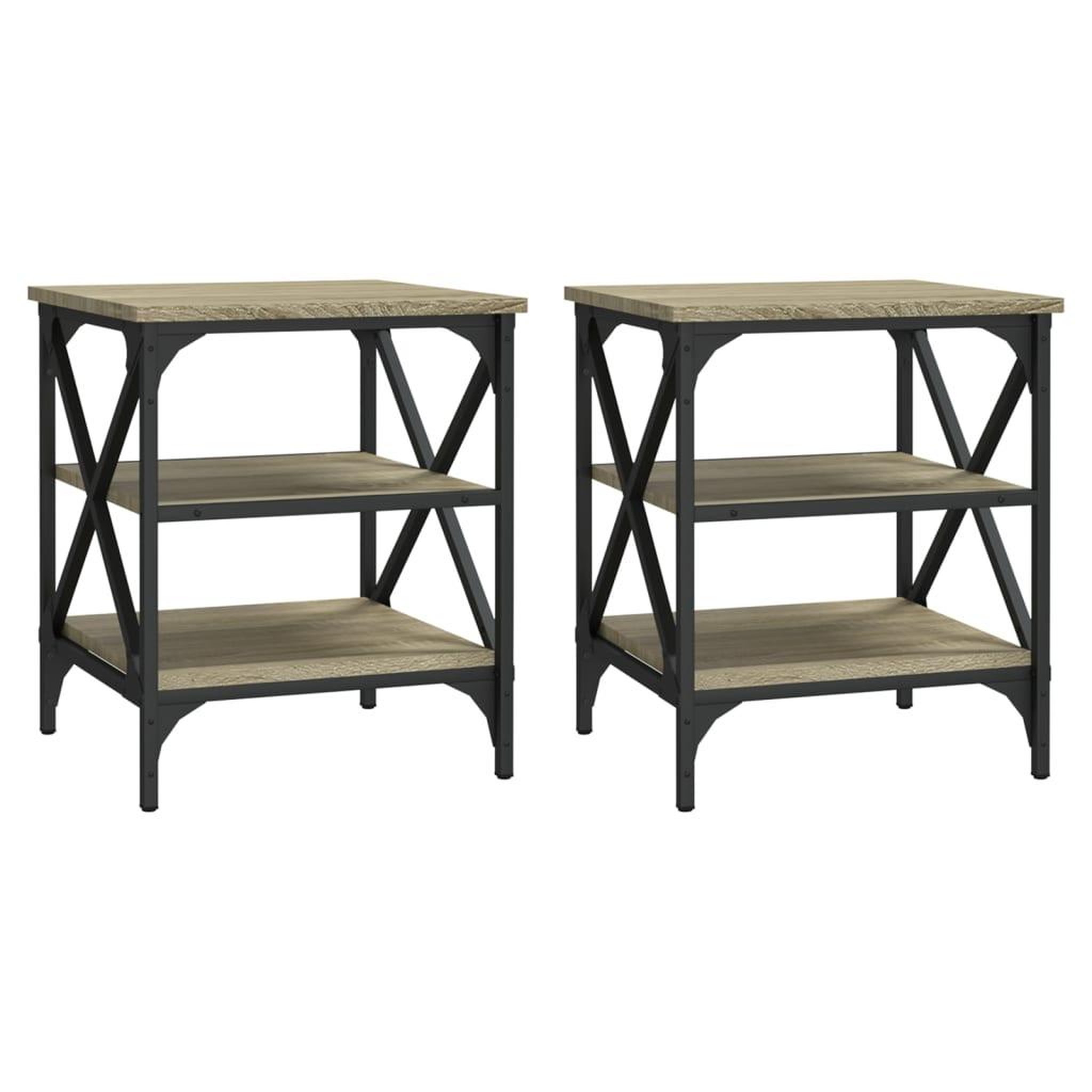 Voir la diapositive 2 : VIDAXL Tables d'appoint 2 pcs Chene sonoma 40x42x50 cm Bois ingenierie