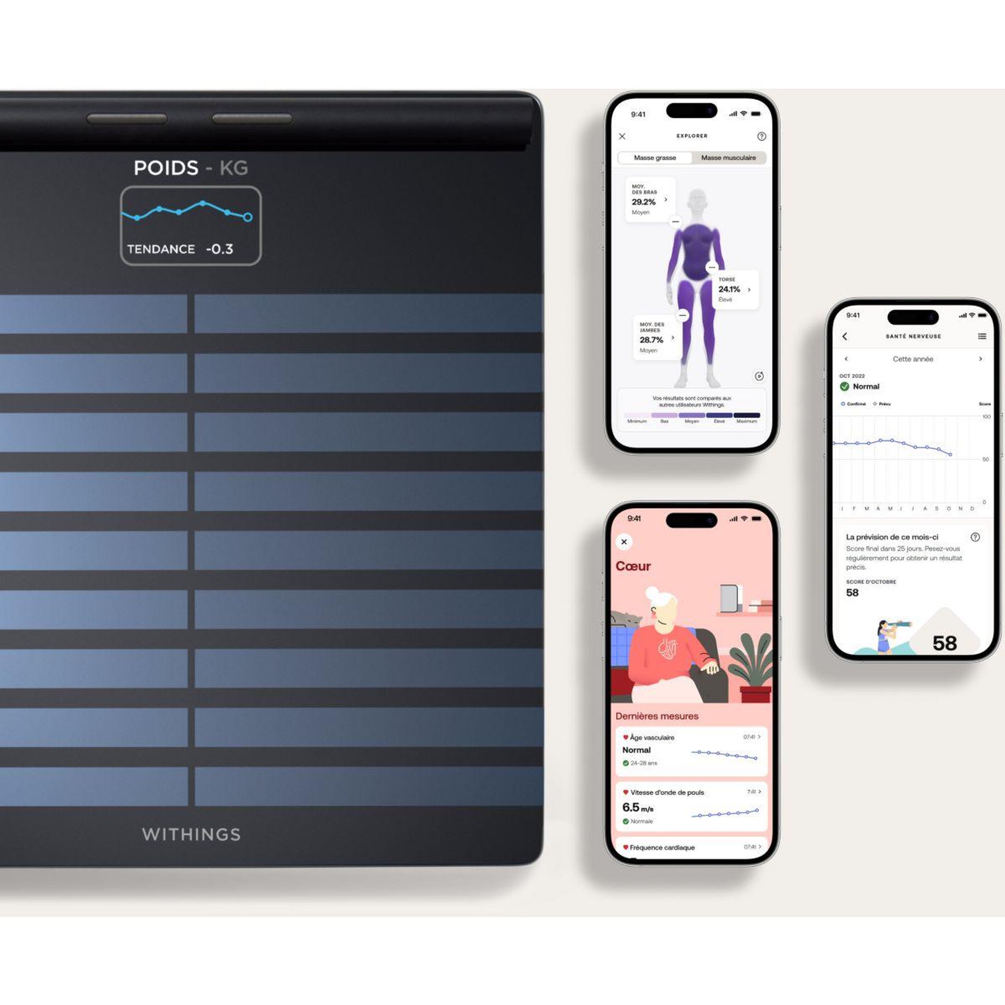 Voir la diapositive 4 : WITHINGS Pèse personne connecté body scan noir