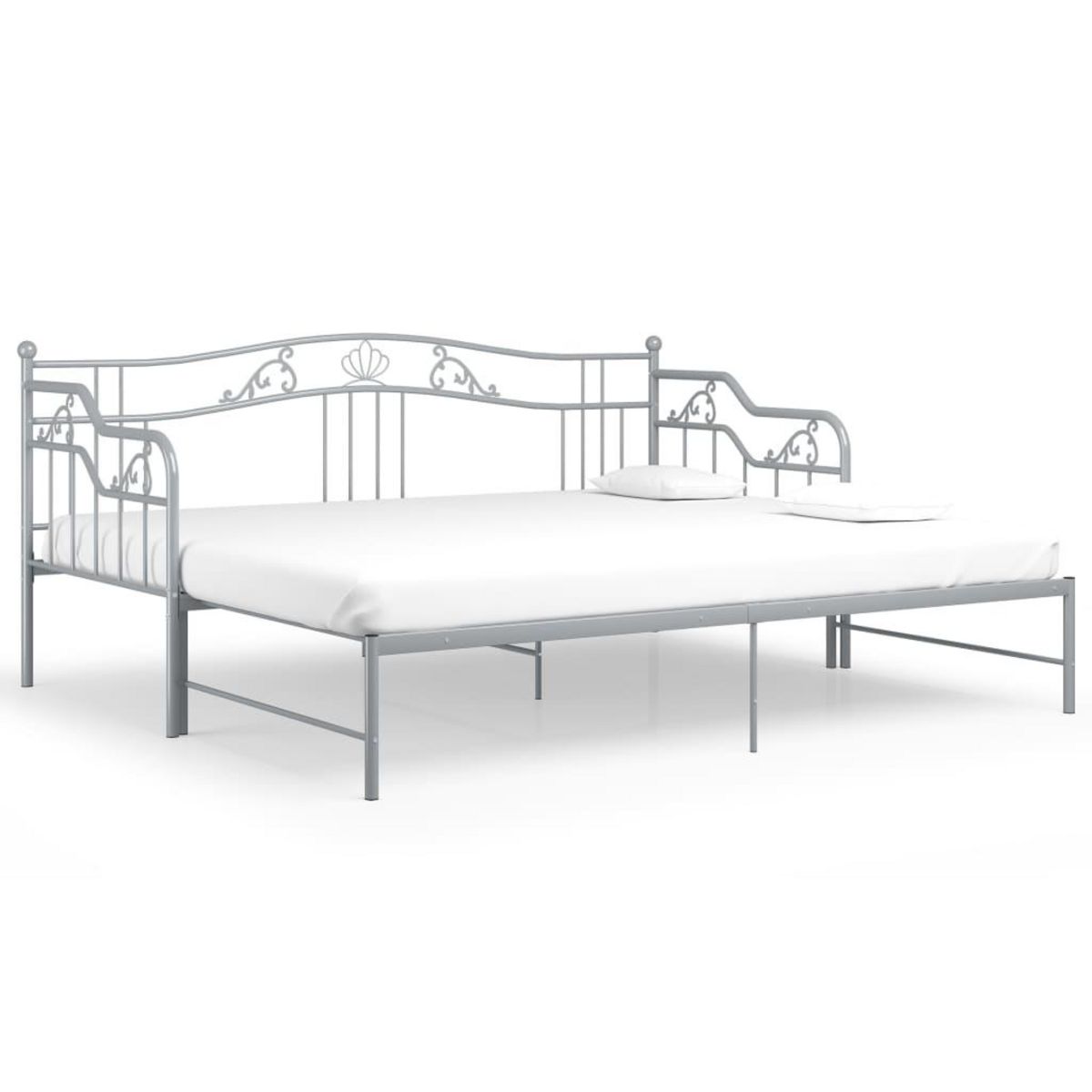 VIDAXL Cadre de canape-lit extensible sans matelas gris metal 90x200cm