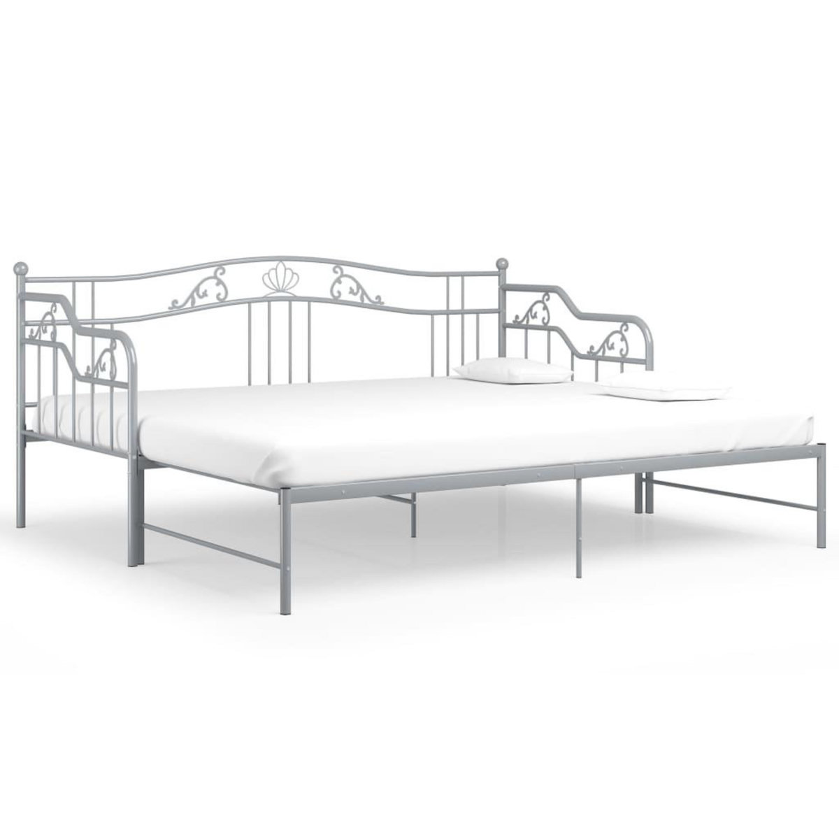 VIDAXL Cadre de canape-lit extensible sans matelas gris metal 90x200cm