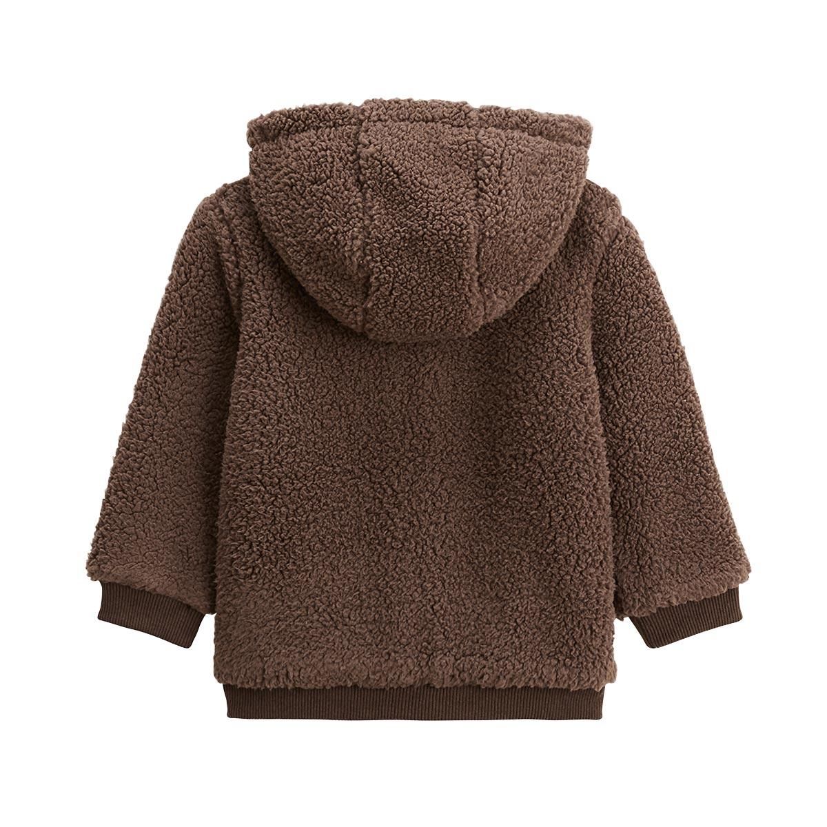 Petit Béguin Veste enfant en sherpa avec capuche Cracotte
