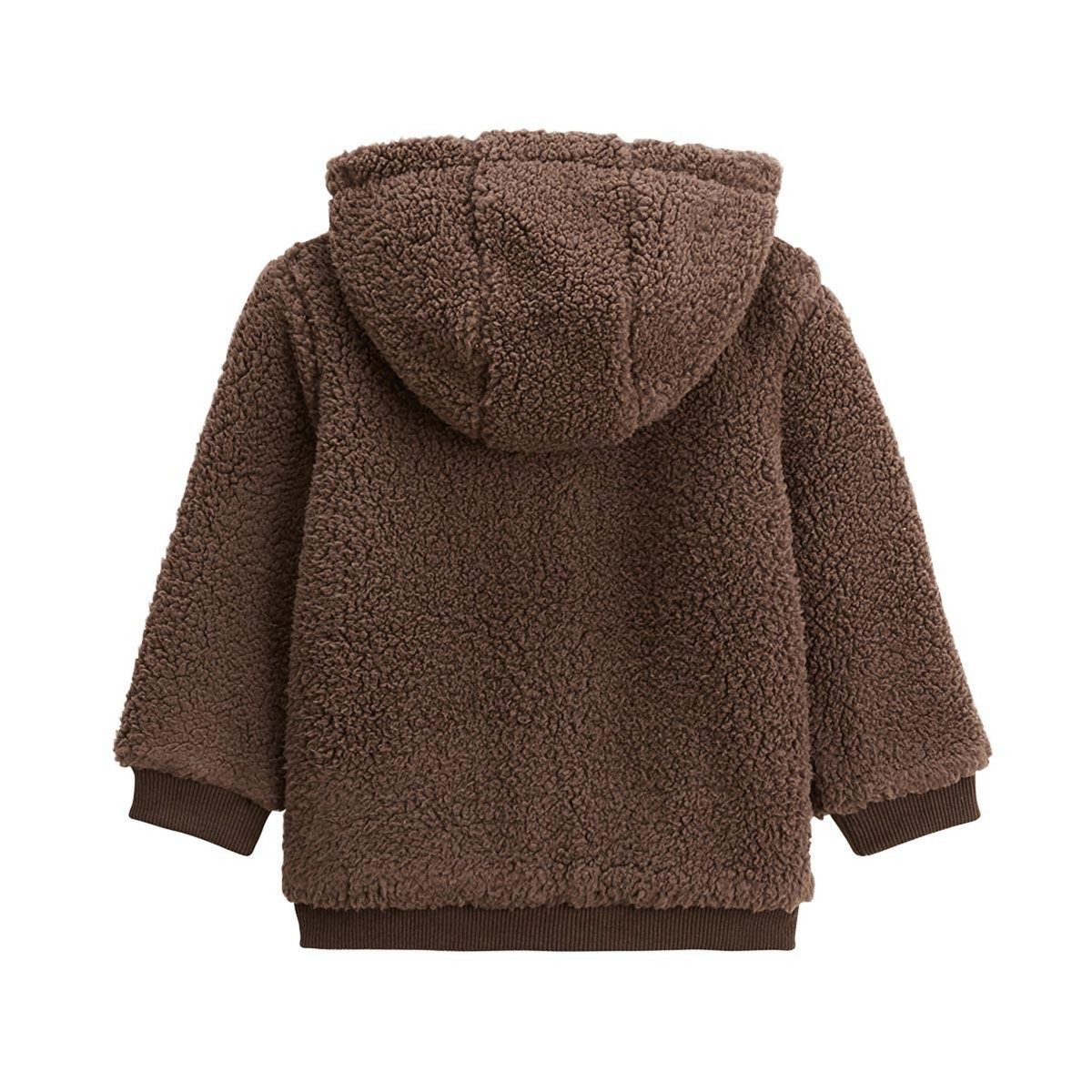 Petit Béguin Veste enfant en sherpa avec capuche Cracotte