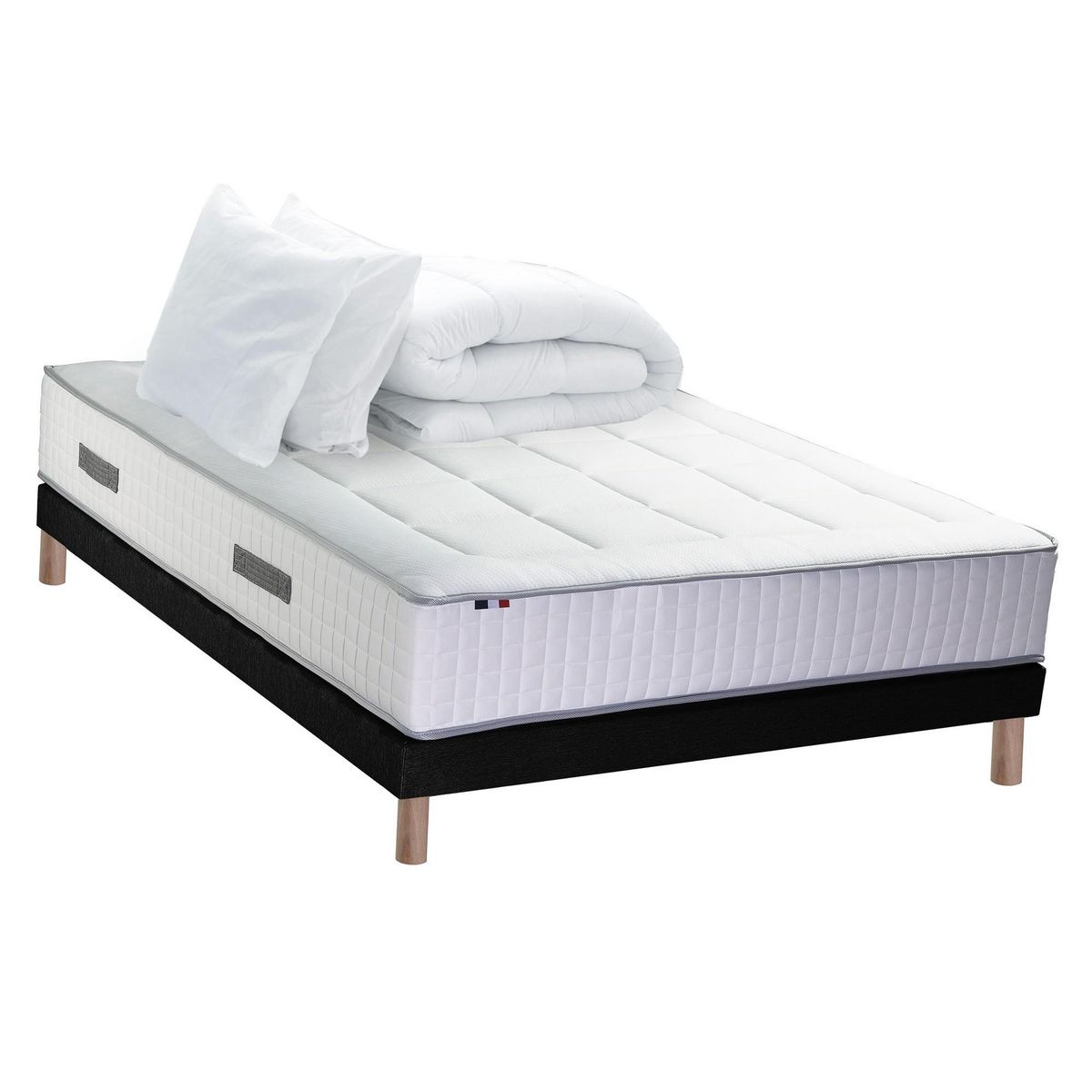 IDLITERIE Ensemble BELLAGIO 2, matelas mémoire de forme, sommier et couette