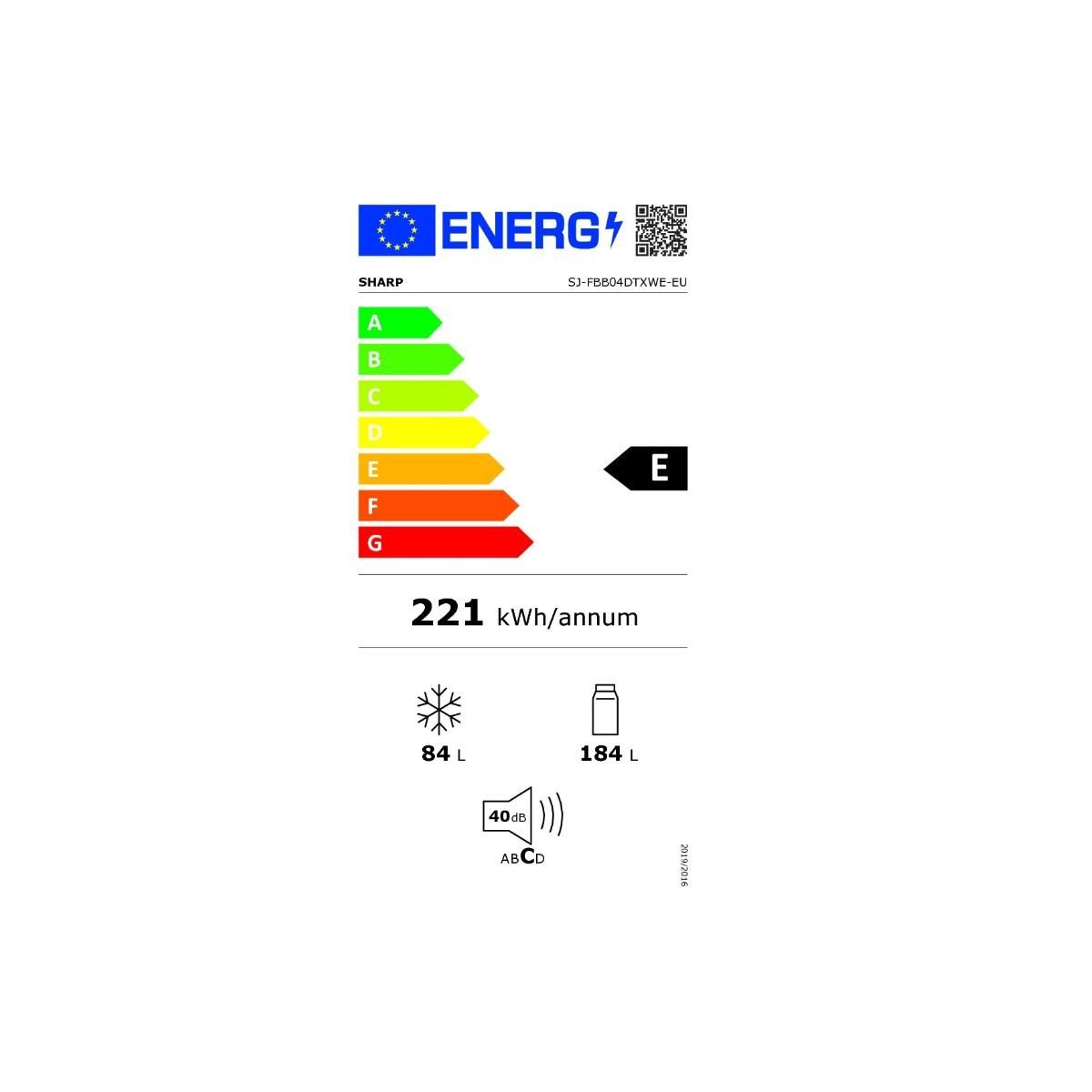 Sharp Réfrigérateur combiné 268l 60cm statique blanc - SJFBB04DTXWE