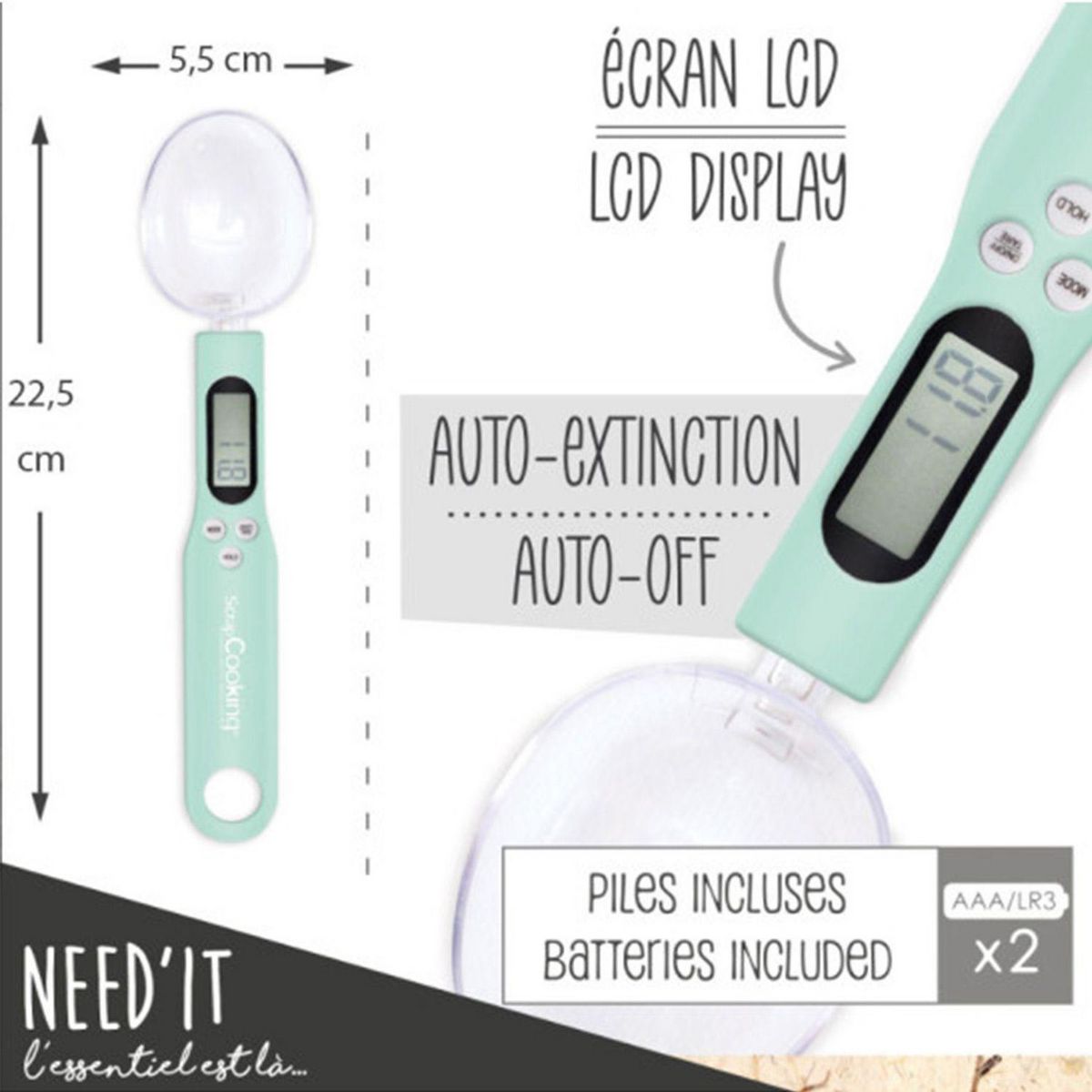 SCRAPCOOKING Cuillère balance digitale