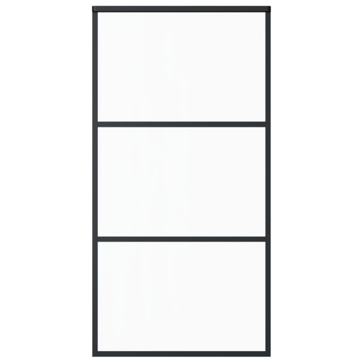 VIDAXL Porte coulissante Verre ESG et aluminium 102x205 cm Noir