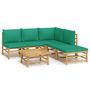 Voir la diapositive 2 : VIDAXL Salon de jardin 6 pcs avec coussins vert bambou