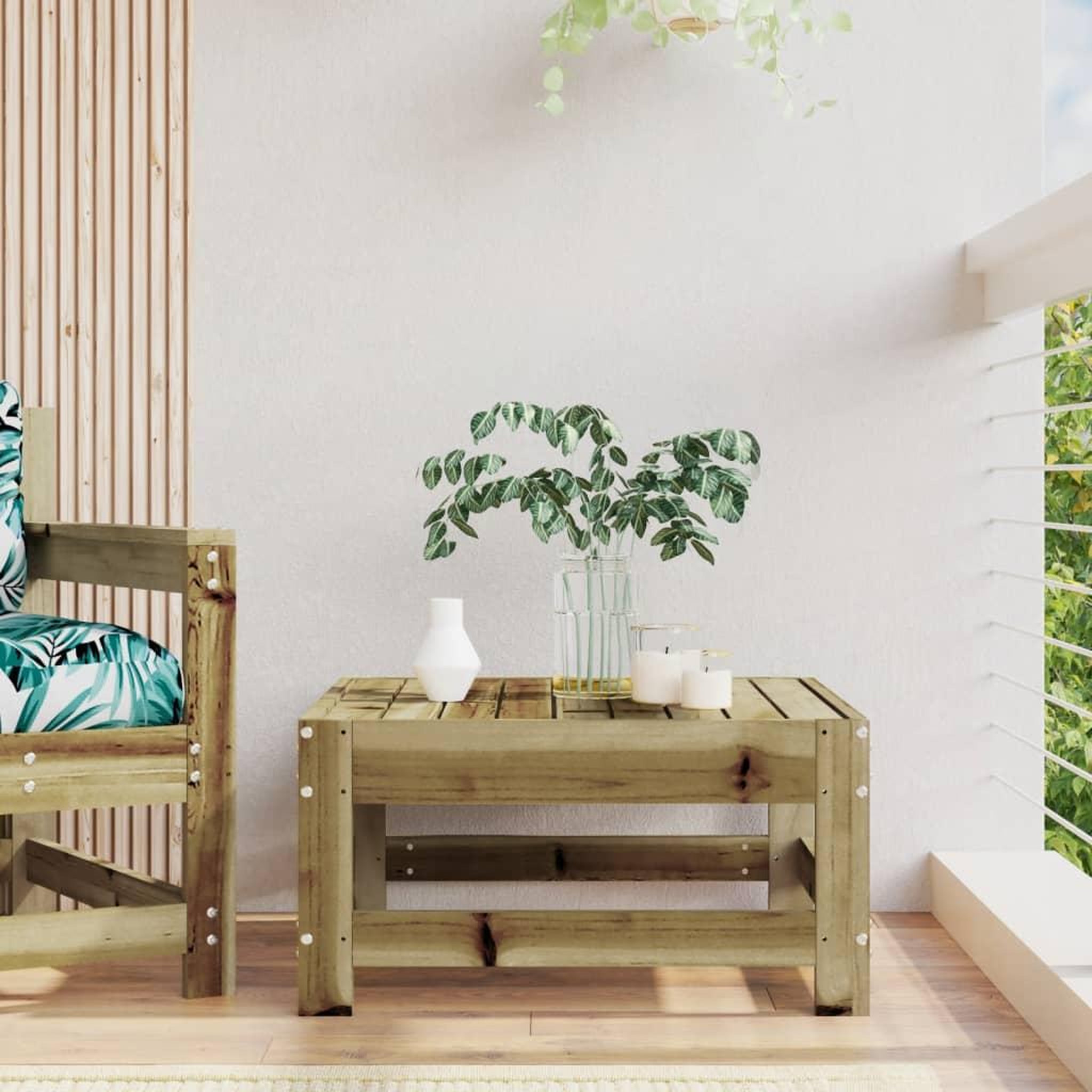 VIDAXL Repose-pied de jardin bois de pin impregne
