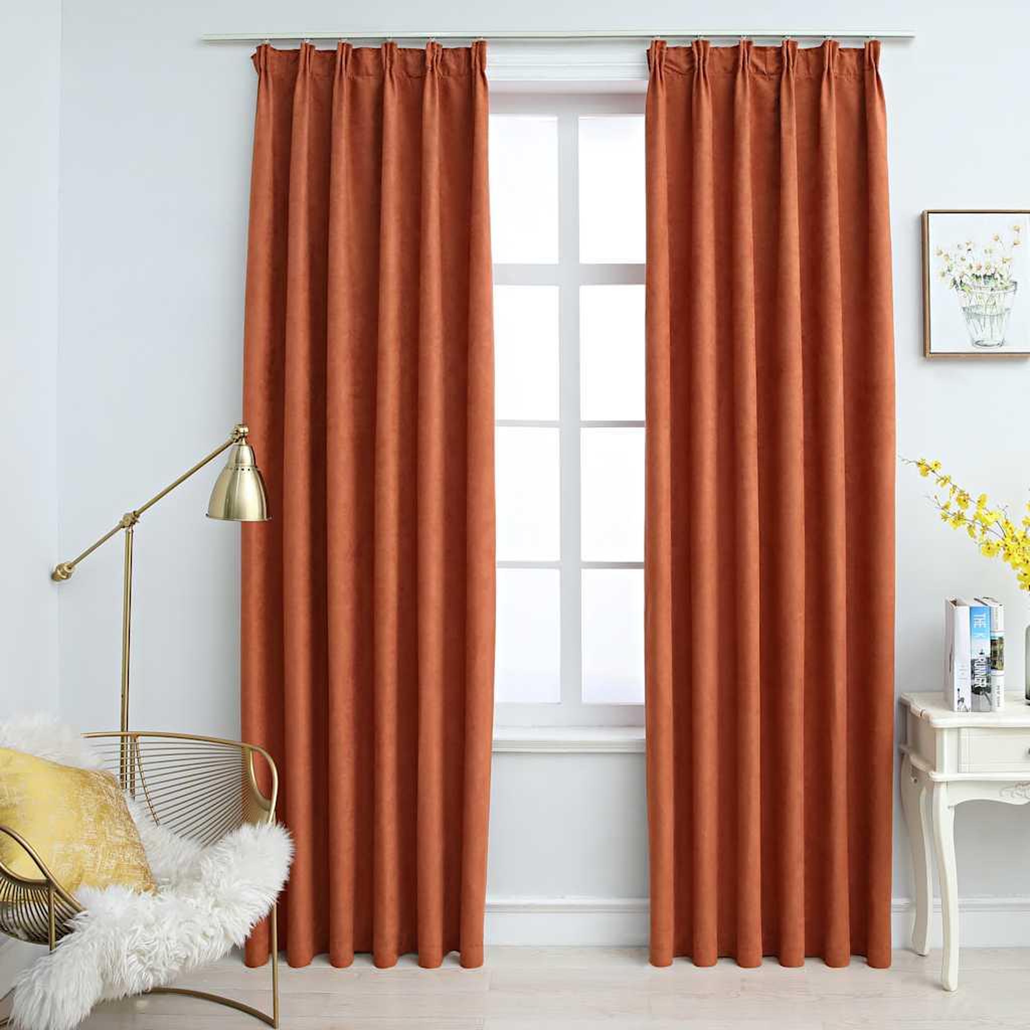 VIDAXL Rideaux occultants avec crochets 2 pcs Rouille 140x225 cm