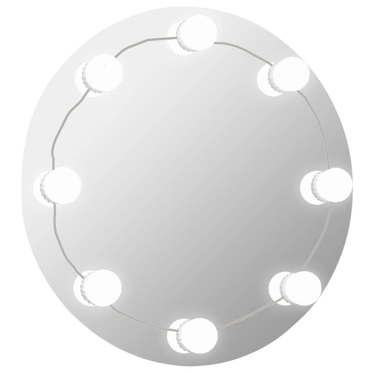 VIDAXL Miroir mural avec lampes LED Rond Verre