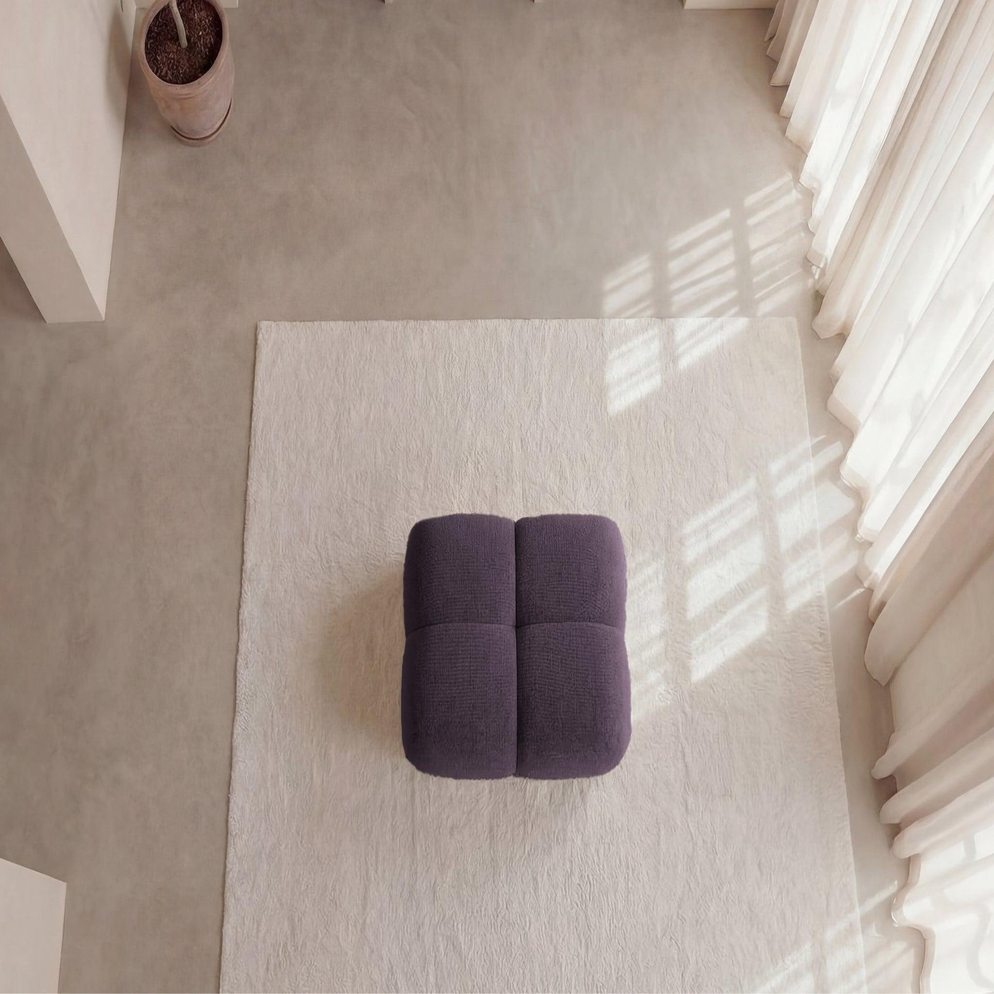 Voir la diapositive 5 : CASANOVA PARIS Constance - pouf en tissu chenille 72x72x43.5