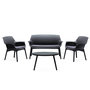 Voir la diapositive 1 : CONCEPT USINE Salon de jardin 4 places gris anthracite avec table basse IZMIR