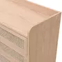 HOMIFAB Commode 3 tiroirs en bois et cannage naturel 105 cm - Eden