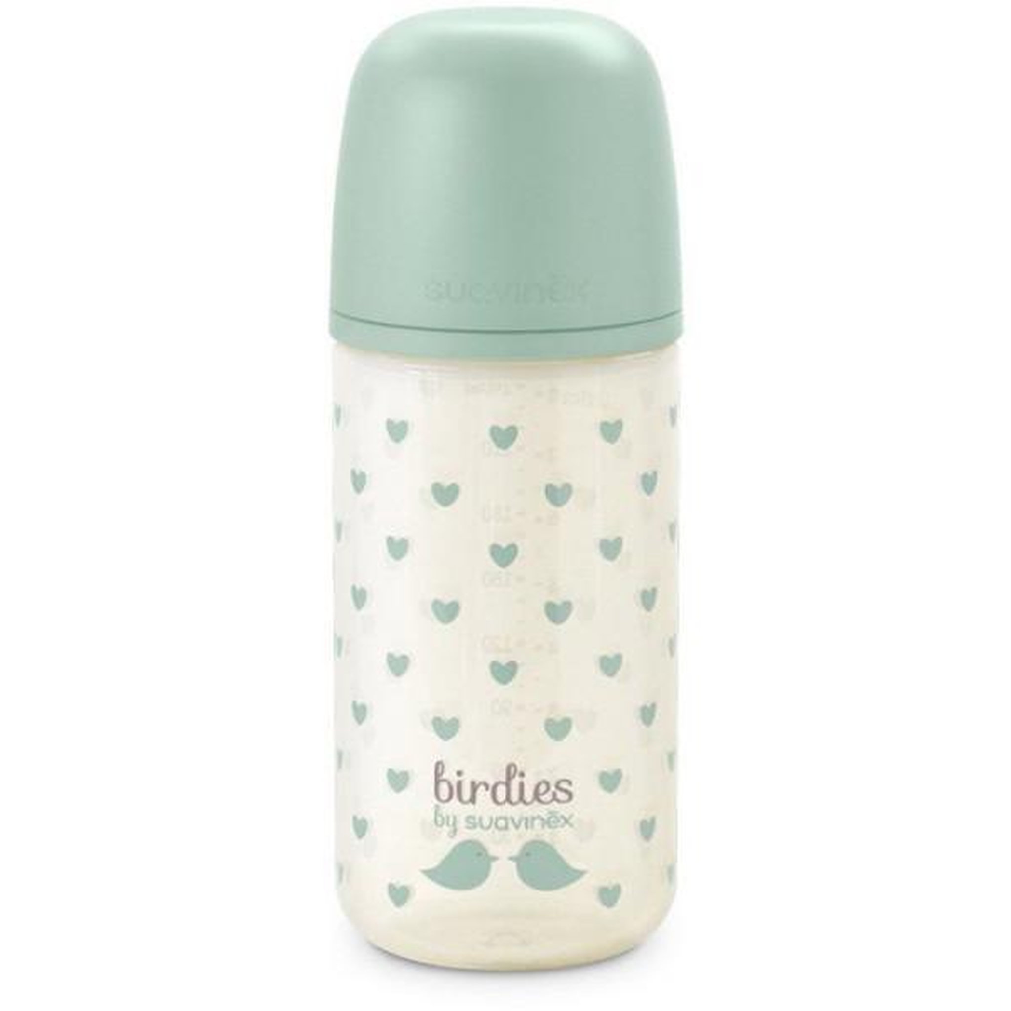 Voir la diapositive 2 : Suavinex Biberon verre - suavinex - birdies - tétine sx pro s - 240 ml - 3 a 6 mois- vert