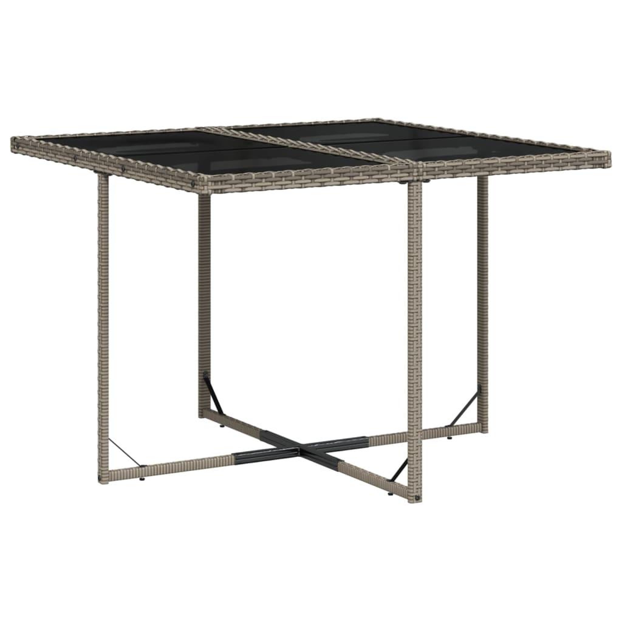 Voir la diapositive 4 : VIDAXL Ensemble a manger de jardin 9 pcs coussins gris resine tressee