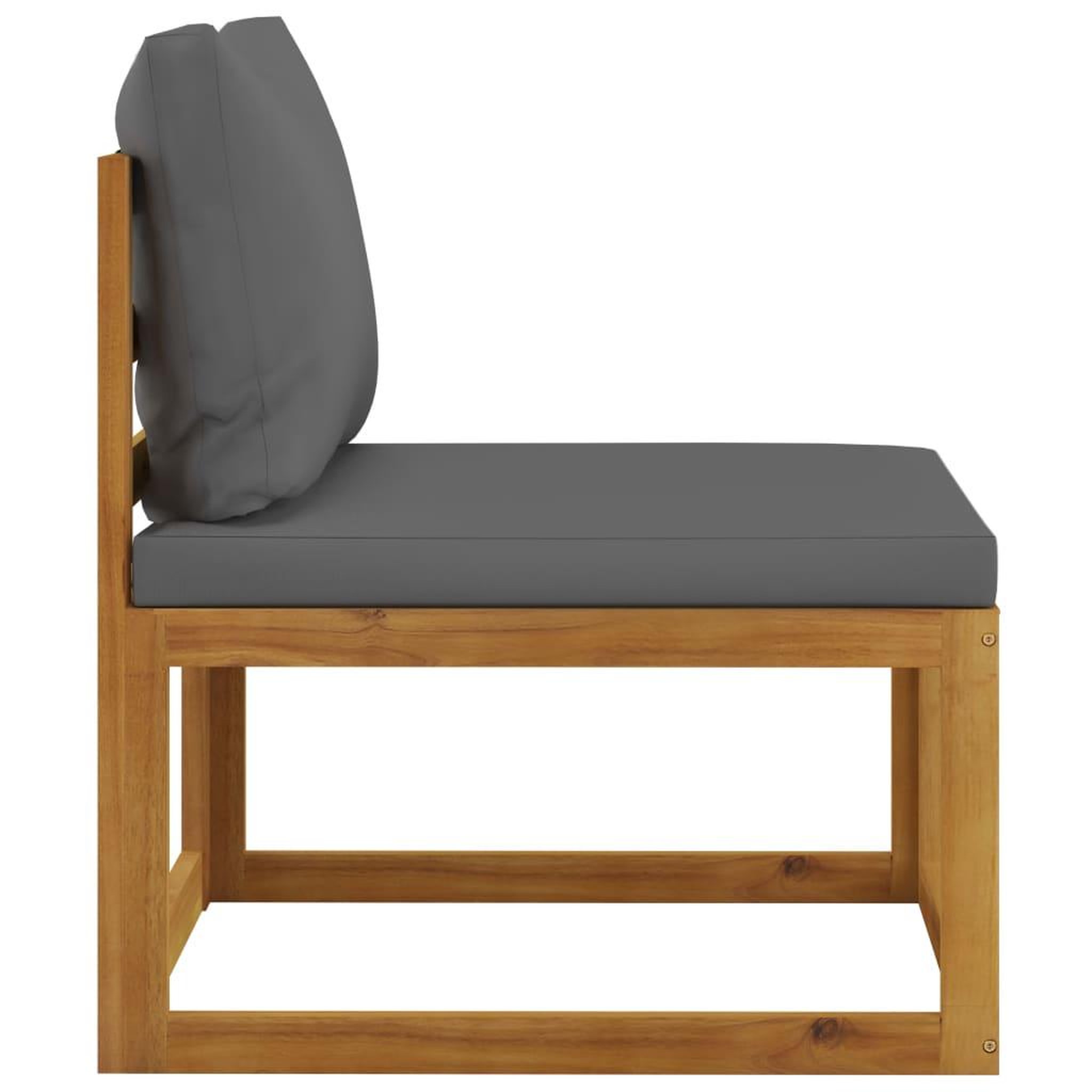Voir la diapositive 3 : VIDAXL Canape central sectionnel avec coussin gris fonce Bois d'acacia