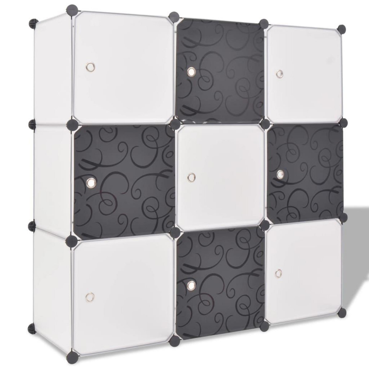 VIDAXL Organisateur de rangement cube avec 9 compartiments Noir/Blanc