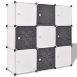 VIDAXL Organisateur de rangement cube avec 9 compartiments Noir/Blanc