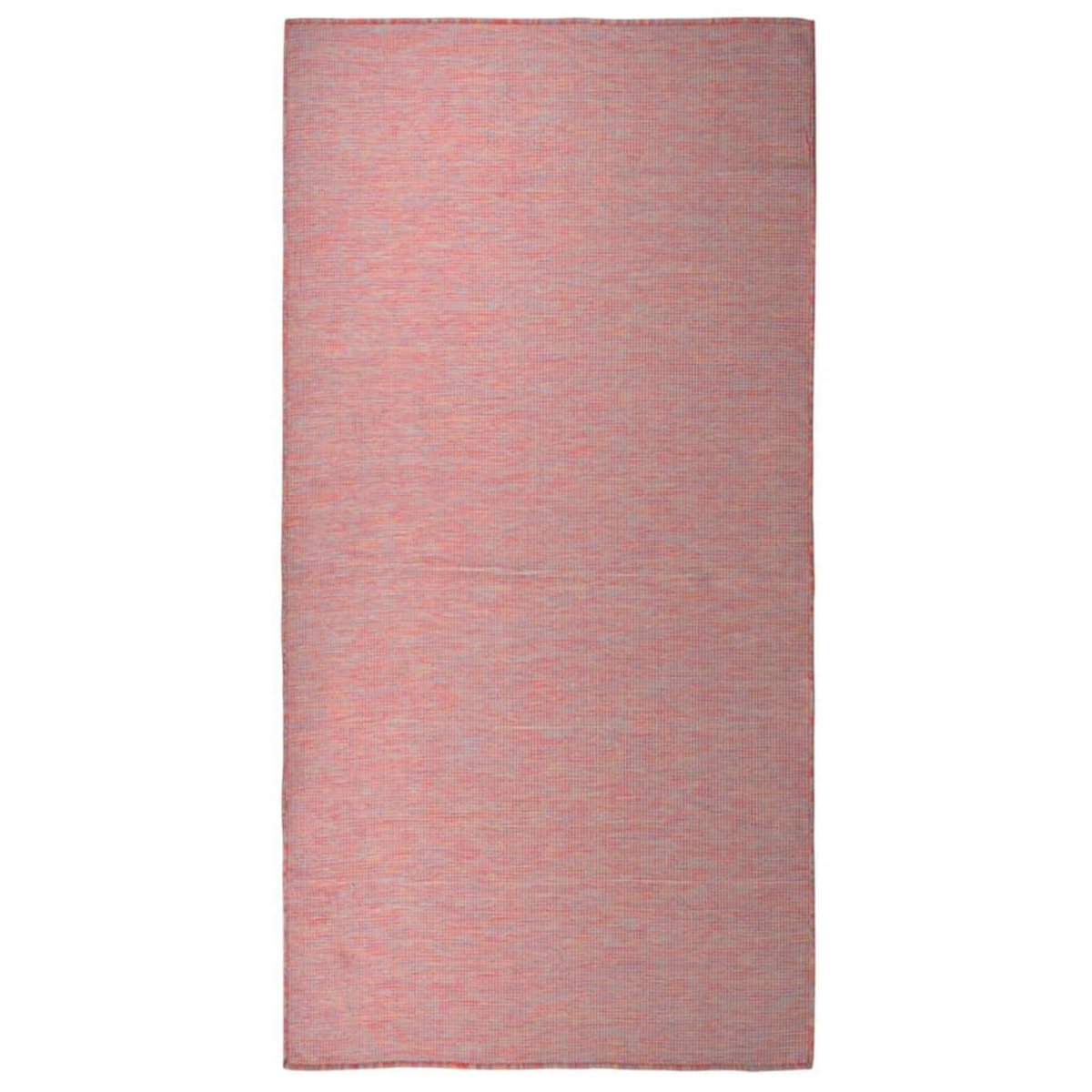 VIDAXL Tapis a tissage plat d'exterieur 100x200 cm Rouge