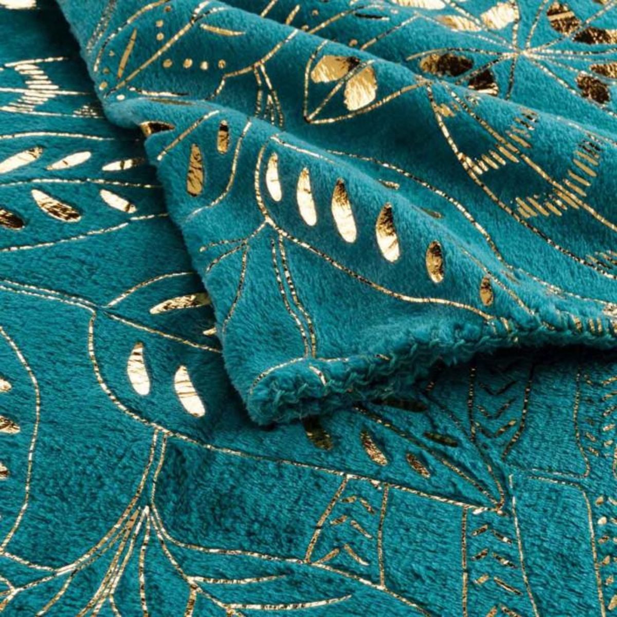 Paris Prix Plaid Flanelle Imprimé  Belflor  125x150cm Émeraude