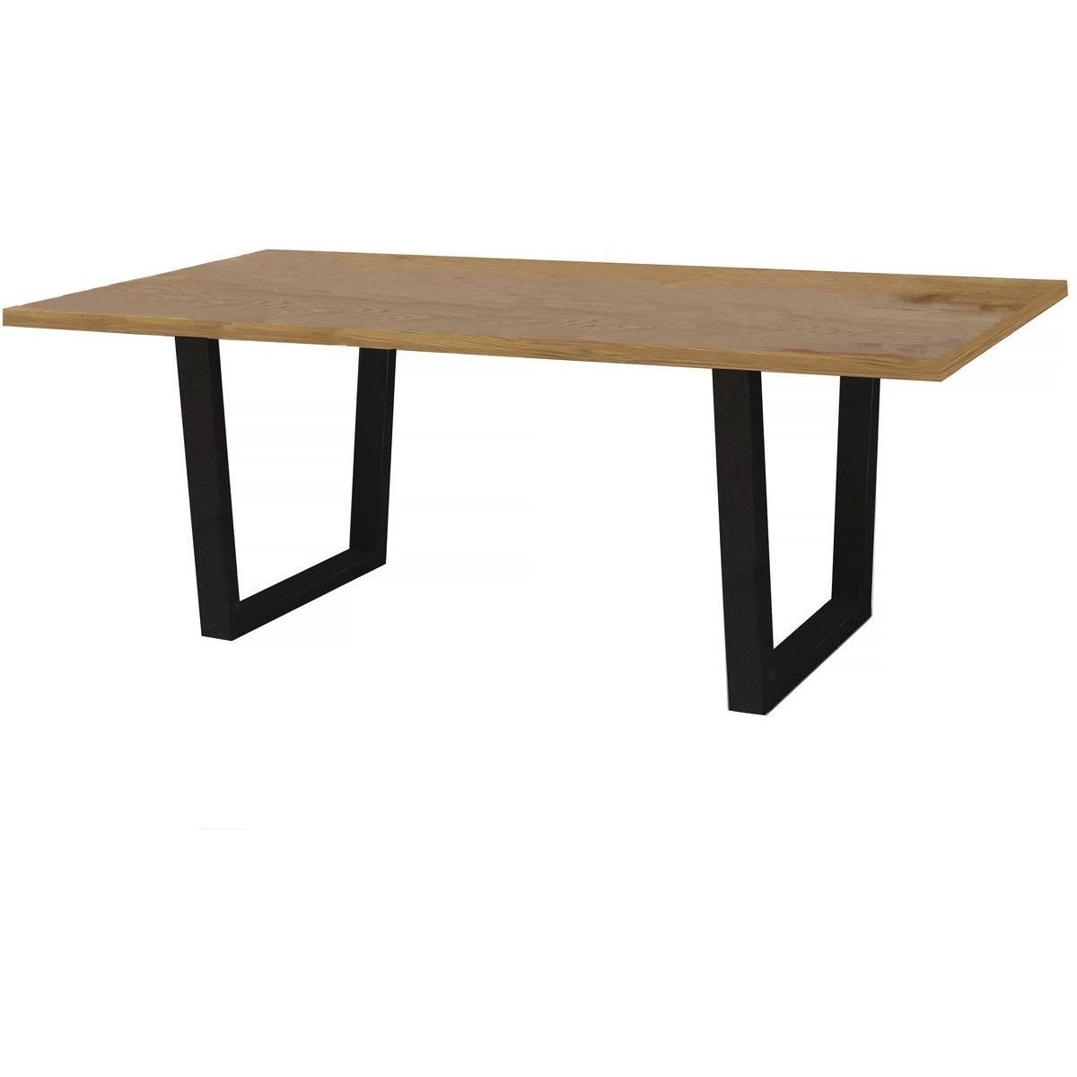 Habitat et Jardin Table repas  Hollywood  - 200 x 100 x 76 cm - couleur: Chêne / Noir