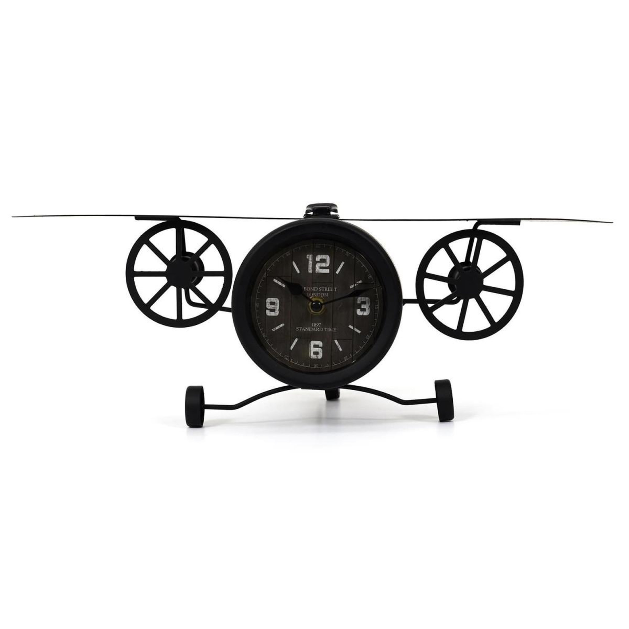 Voir la diapositive 2 : The Home Deco Factory Horloge à poser  avion vintage  47cm noir