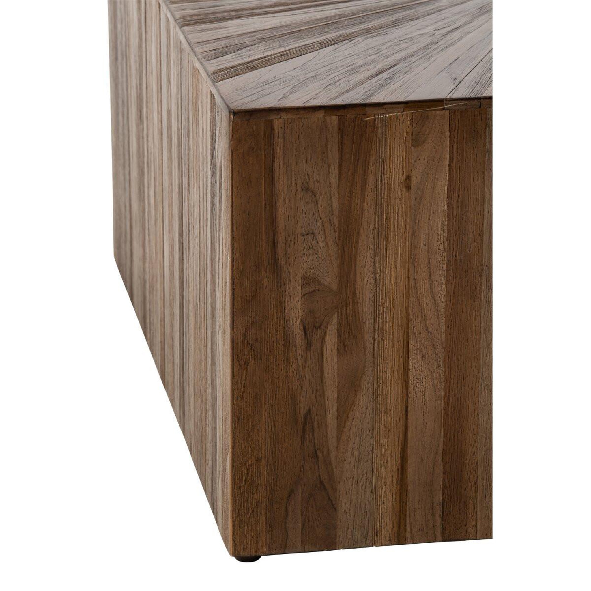 Voir la diapositive 4 : J-LINE Lot de 3 tables basses en bois  ray  70cm marron