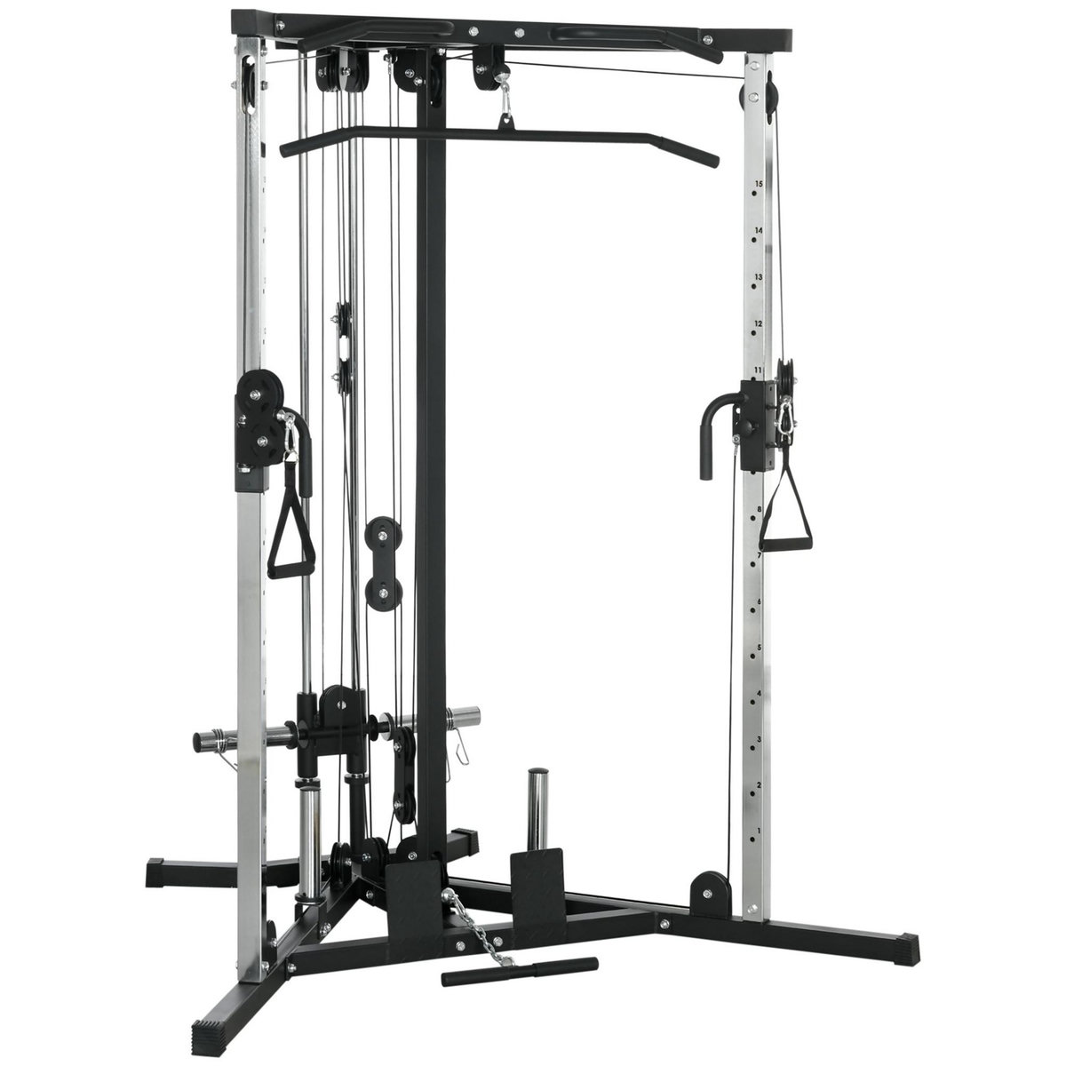 HOMCOM Station de musculation multifonction réglages multiples acier gris noir