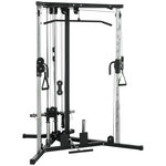 HOMCOM Station de musculation multifonction réglages multiples acier gris noir
