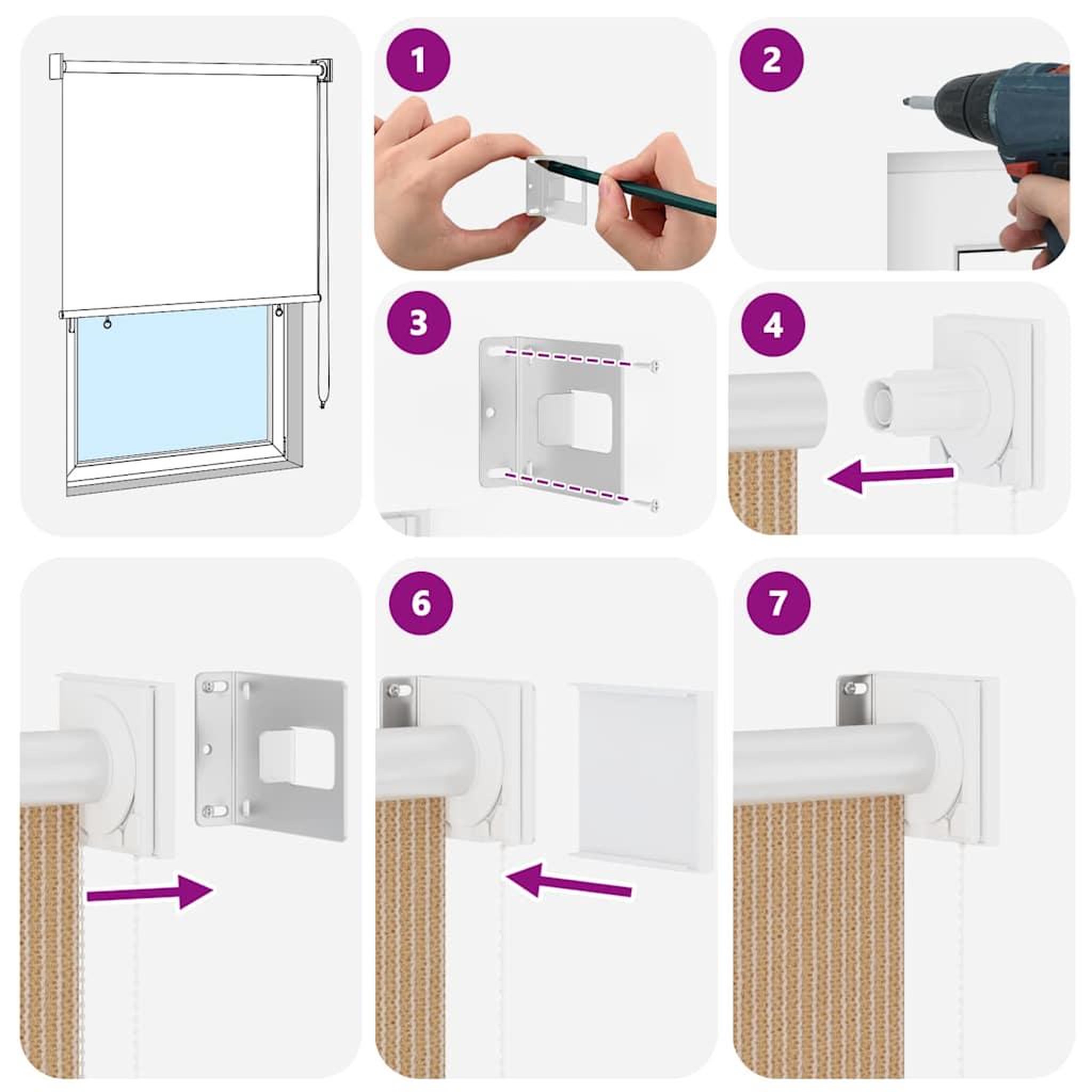 Voir la diapositive 5 : VIDAXL Store roulant d'exterieur 65 (l) x 230 (h) cm beige
