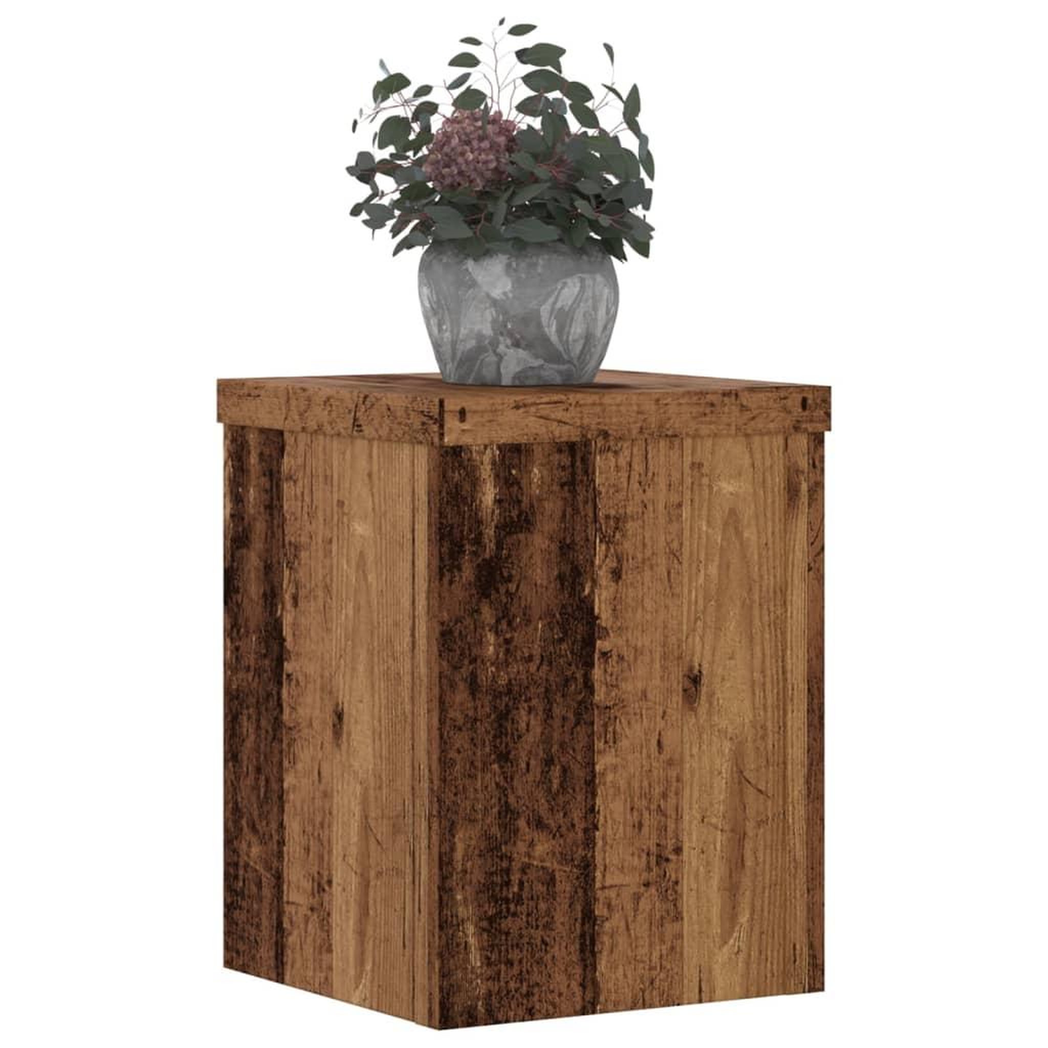 Voir la diapositive 3 : VIDAXL Supports pour plantes 2 pcs vieux bois bois d'ingenierie