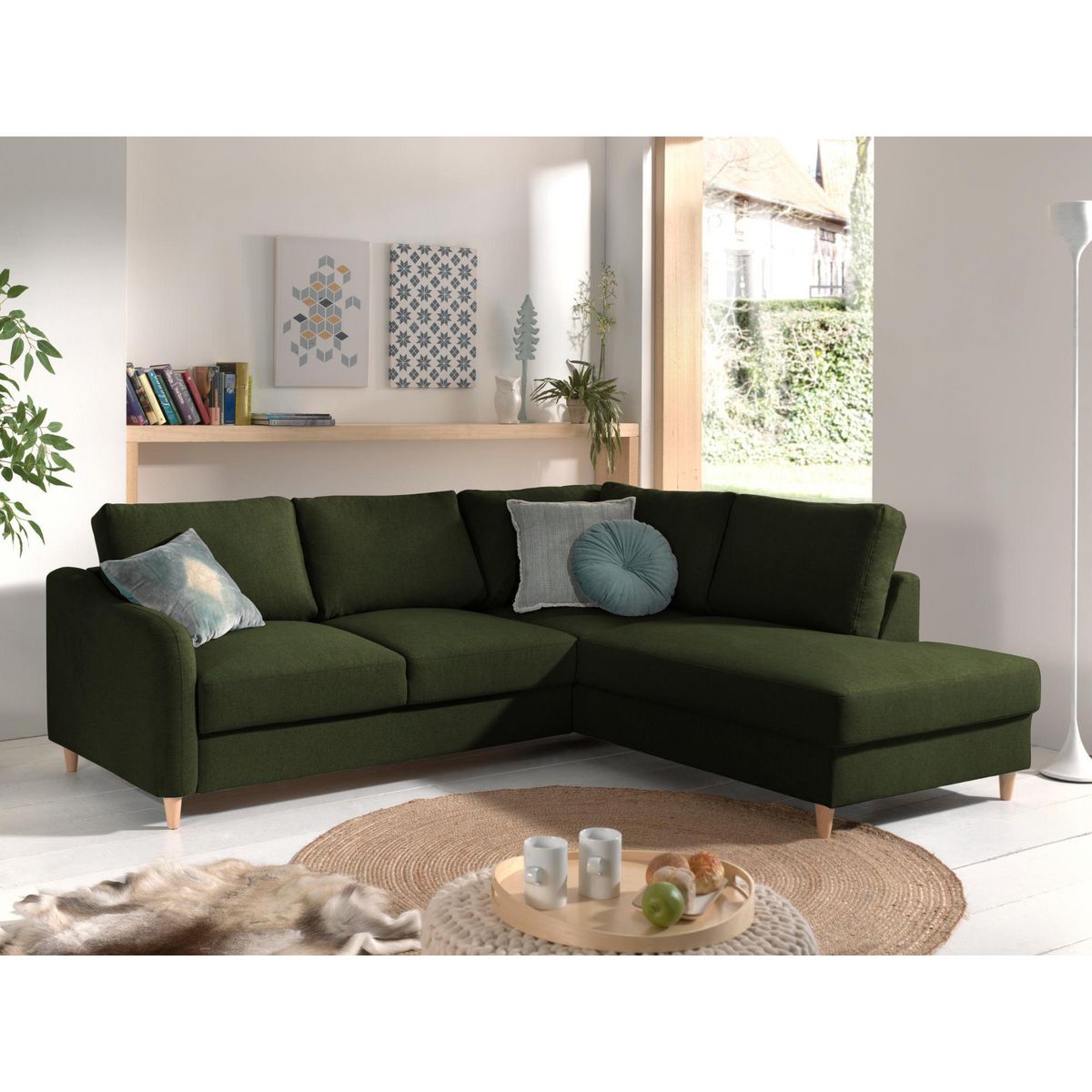 LISA DESIGN Will - canapé d'angle droit - convertible - 5 places - en tissu