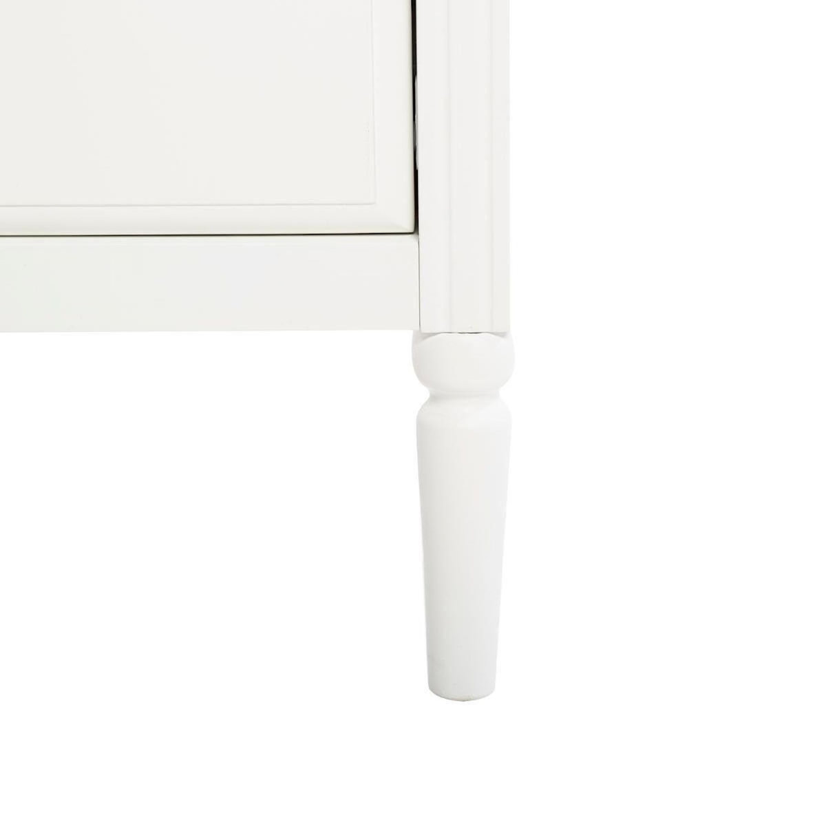 ATMOSPHERA Table de chevet effet bois Solen - L. 45 x H. 60 cm - Blanc